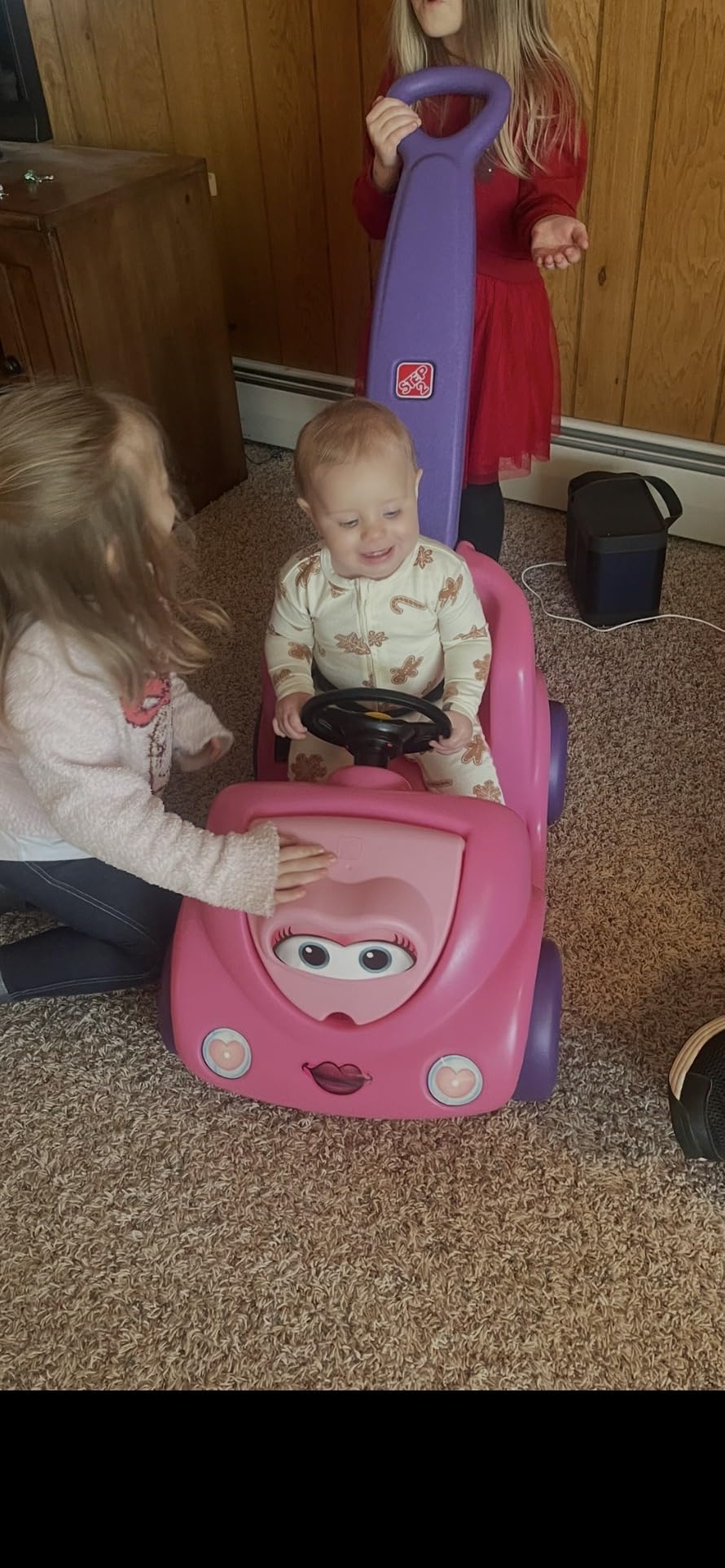 Step2 Push Around Buggy Kids Push Car, Ride On Toy, Stroller Substitute, Includes Seat Belt & Horn, Made of Durable Plastic, Max Weight 50 lbs., For Toddlers 1.5-4 Years Old, Pink customer photo 1