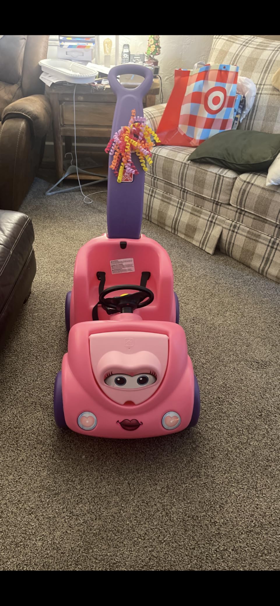 Step2 Push Around Buggy Kids Push Car, Ride On Toy, Stroller Substitute, Includes Seat Belt & Horn, Made of Durable Plastic, Max Weight 50 lbs., For Toddlers 1.5-4 Years Old, Pink customer photo 2