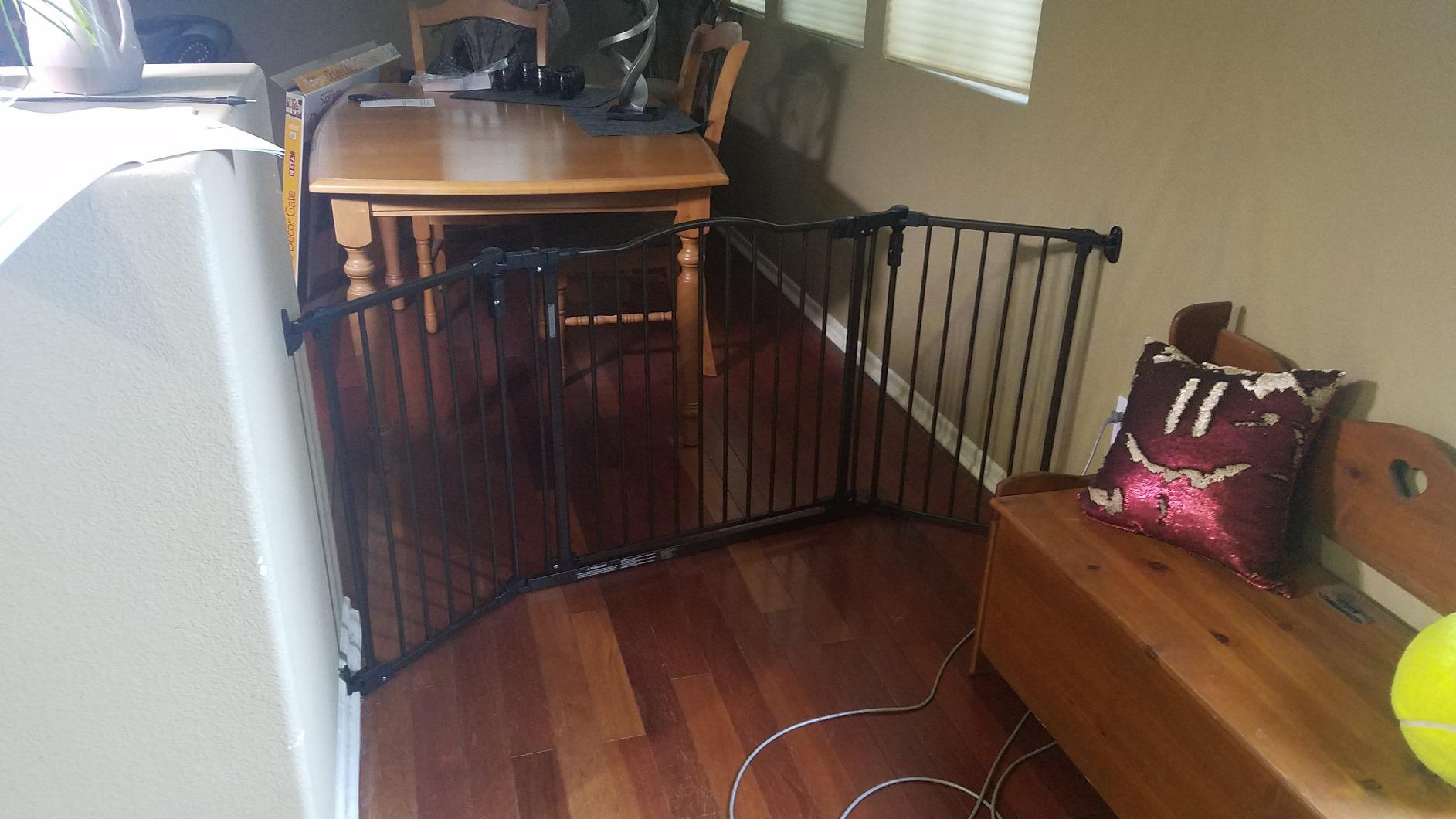 Toddleroo by North States - Deluxe Décor Safety Gate: Hardware Mounted Extra Wide Metal Baby Gate - Adjustable Child Gate - 38.3 to 72 Inches Wide - 30 Inches Tall - Matte Bronze customer photo 1