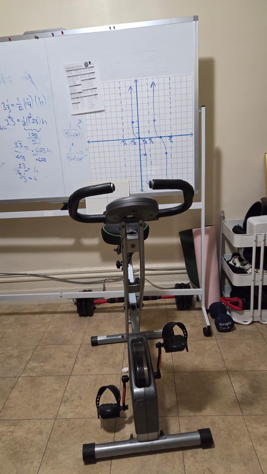 Exerpeutic Foldable Exercise Bike, 8 levels of Resistance Stationary Bicycle with Airsoft Seat, LCD Display to Track Distance, Calories, Time and Speed customer photo 1