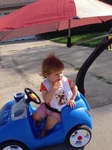Step2 Whisper Ride II Kids Push Car, Ride-On Car with Seat Belt and Horn, Quick Fold Handle, Stroller Alternative, Toddlers and Preschoolers Ages 18+ Months, Blue customer photo 2