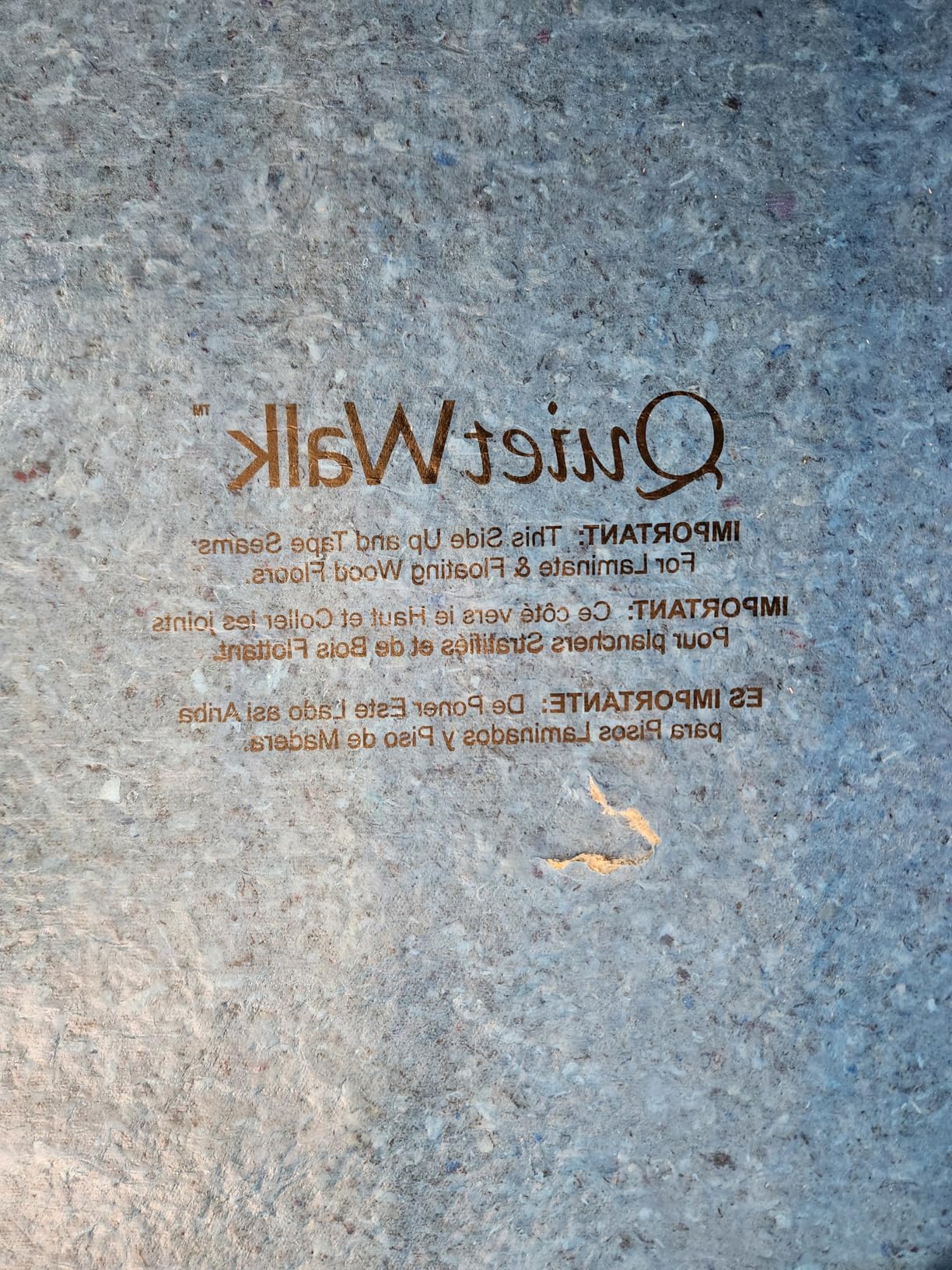 QuietWalk Underlayment 100 sq ft - 3 mm Thick - for Laminate & Hardwood Floors - Approved for Pre-Attached Pad - Recycled Fiber - Floating Install - Sound & Moisture Barrier - Made in USA customer photo 2