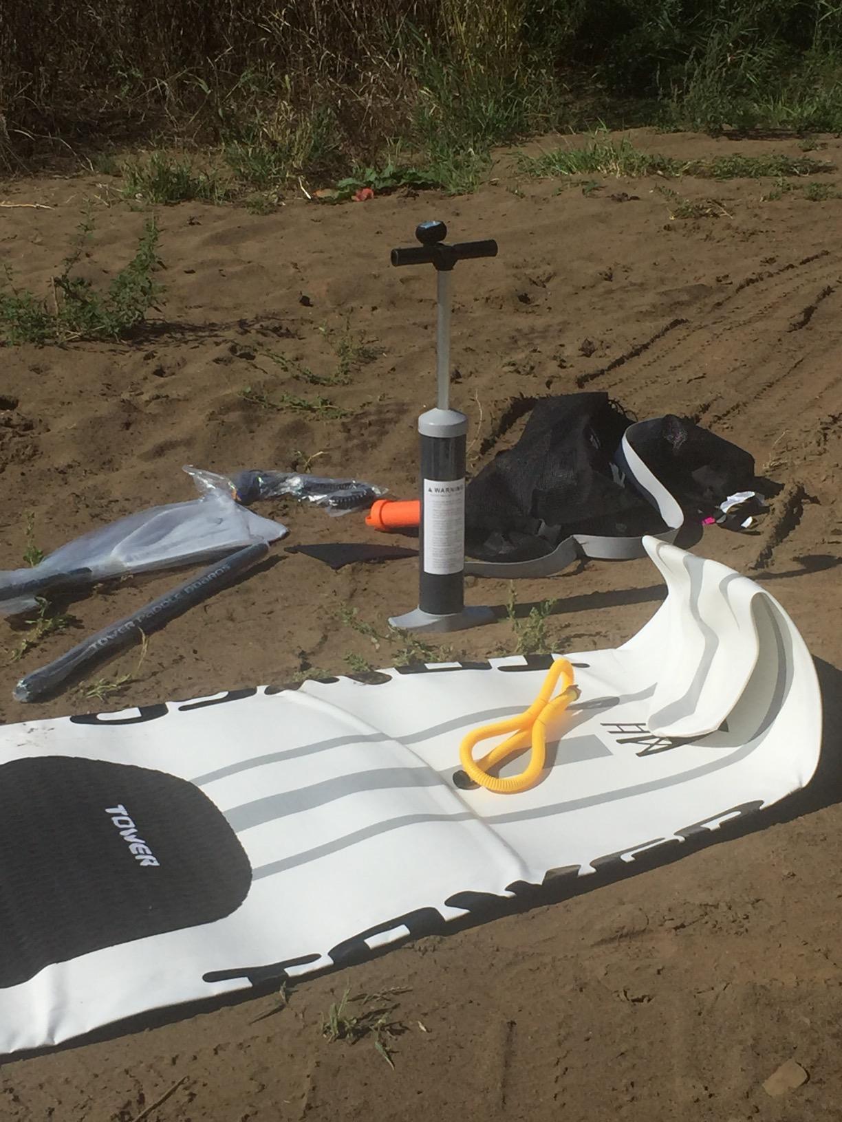 Tower Xplorer Inflatable 14' Stand Up Paddle Board - (8 Inches Thick) - Universal SUP Wide Stance - Premium SUP Bundle (Pump & Adjustable Paddle Included) - Non-Slip Deck - Youth and Adult customer photo 1