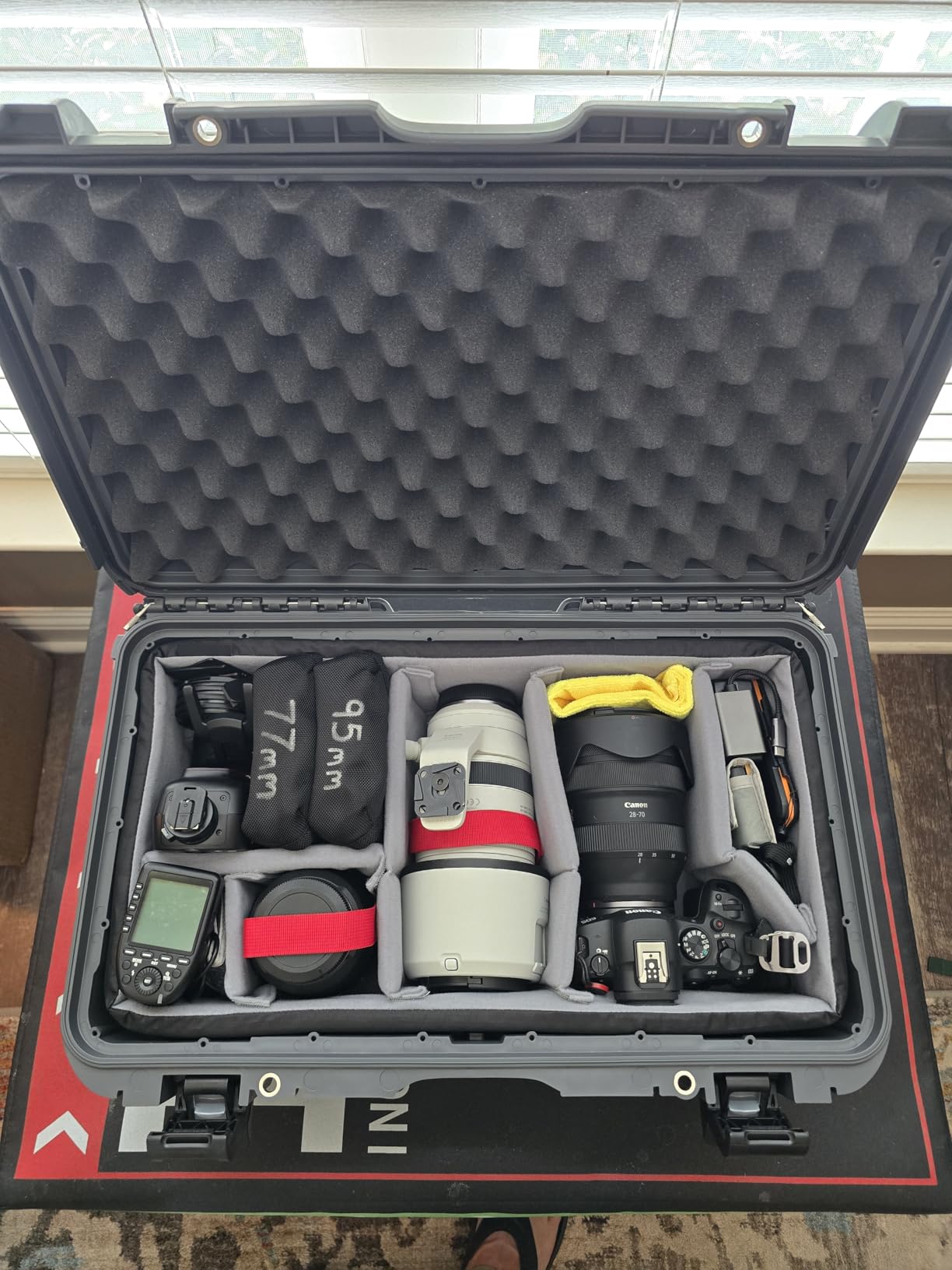 NANUK 935 Hard Case for Camera & Lenses with Padded Divider - Waterproof Equipment Case with Wheels, 22