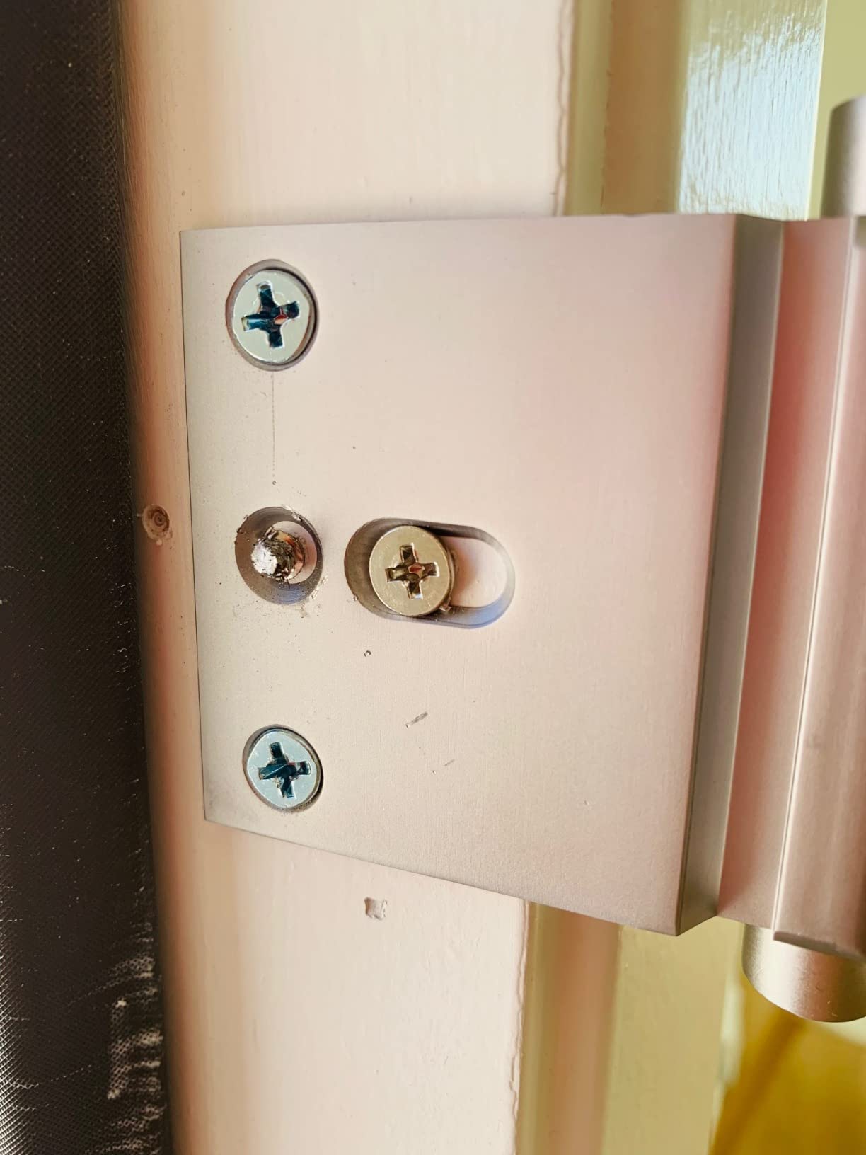 Prime-Line U 10827 Door Reinforcement Lock - Add Extra, High Security to your Home and Prevent Unauthorized Entry - 3 In. Stop, Aluminum Construction, Satin Nickel (Single Pack) customer photo 1