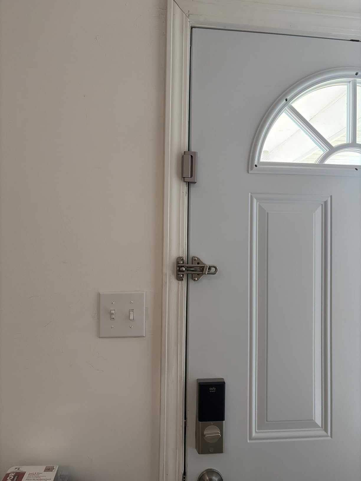 Prime-Line U 10827 Door Reinforcement Lock - Add Extra, High Security to your Home and Prevent Unauthorized Entry - 3 In. Stop, Aluminum Construction, Satin Nickel (Single Pack) customer photo 2