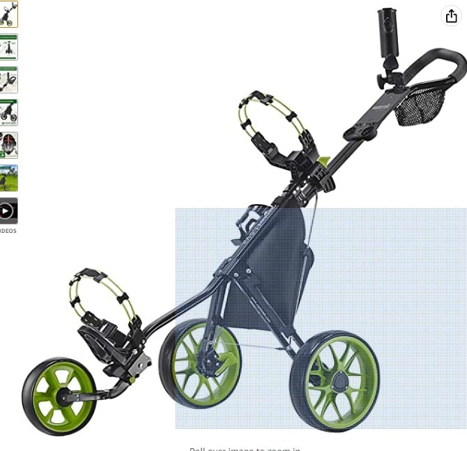 Caddytek CaddyLite 11.5 V3 Golf Push Cart - Lightweight Aluminum 3-Wheel Foldable Golf Bag Cart with Quad-Fold Frame, EVA Wheels, Adjustable Handle, Foot Brake, Mesh Net, Umbrella & Drink Holder customer photo 1
