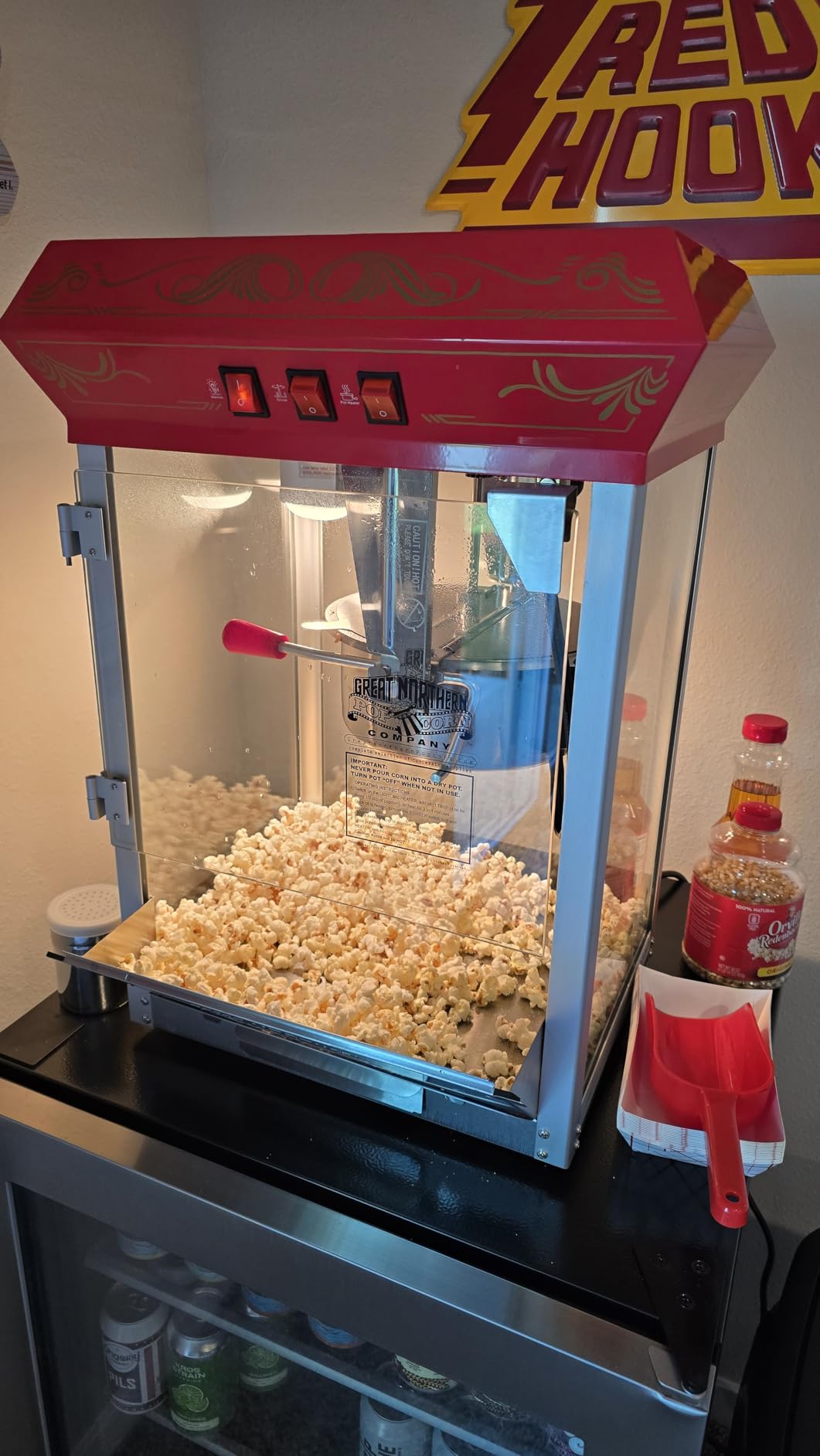 Great Northern Popcorn Good Time 8oz Popcorn Machine, Red | Countertop Popcorn Maker with Warming Light and Accessories customer photo 2