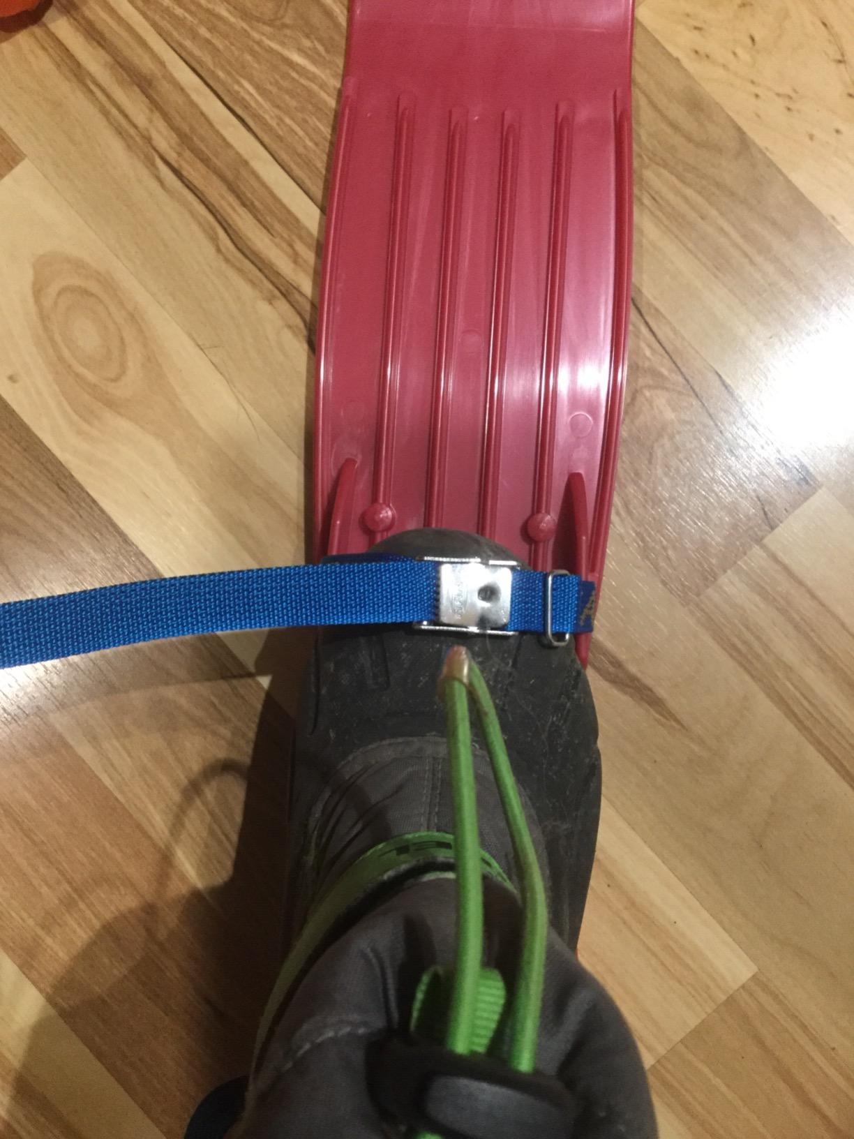 Tundra Wolf Kids Skis - Skis for Kids with Universal Bindings for Toddlers and Up - Shoe Size 9C to 7Y - Build Balance and Technique with Flexible Ski Skates (26'' x 4'' with 3'' tip) customer photo 2