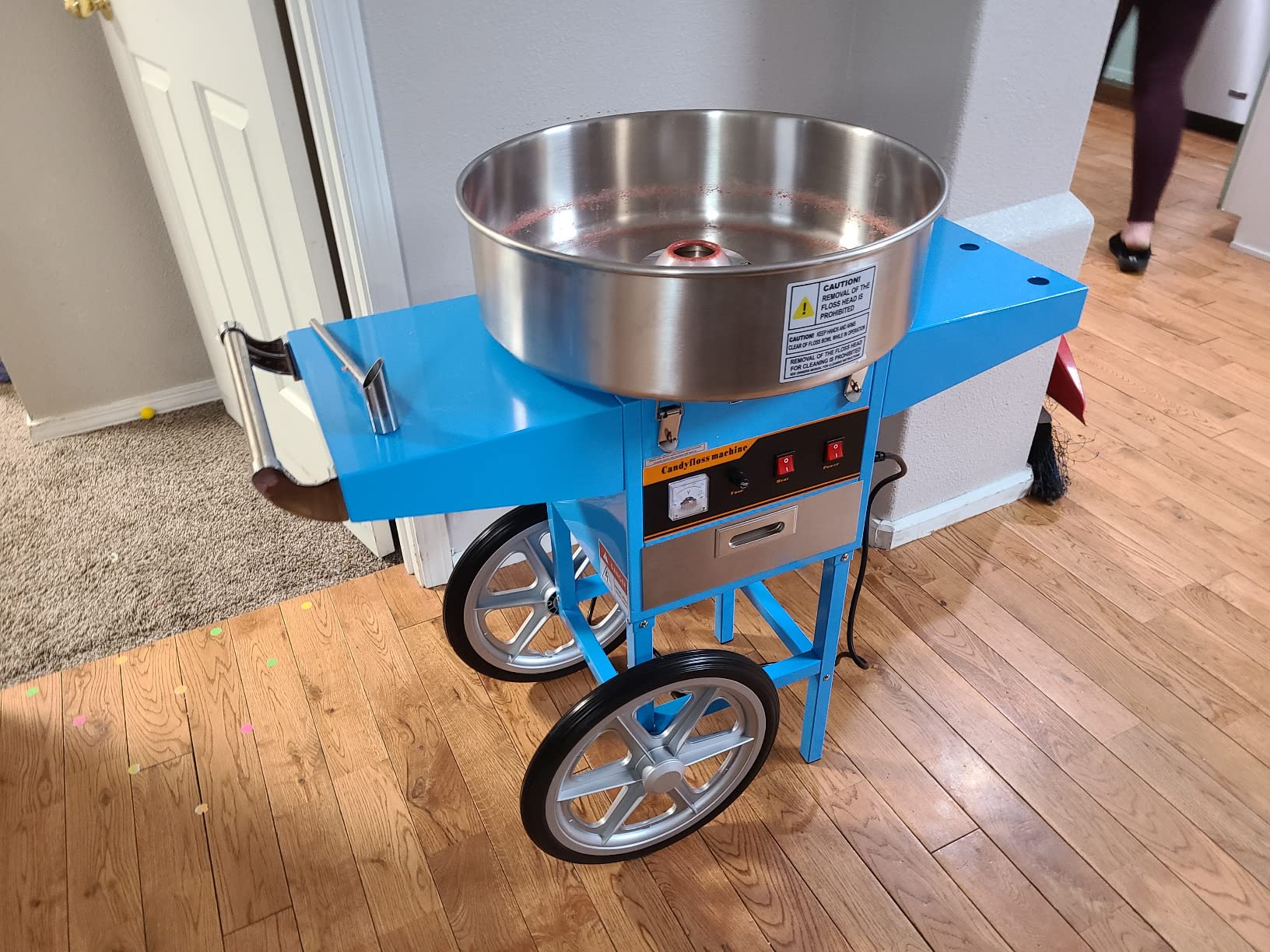 VIVO Pink 1030W Electric Cotton Candy Machine Cart, CANDY-V002 | Mobile Rolling Candy Floss Maker with 20 in Stainless Steel Bowl Sugar Scoop and Drawer, Easy Home or Commercial Use customer photo 2