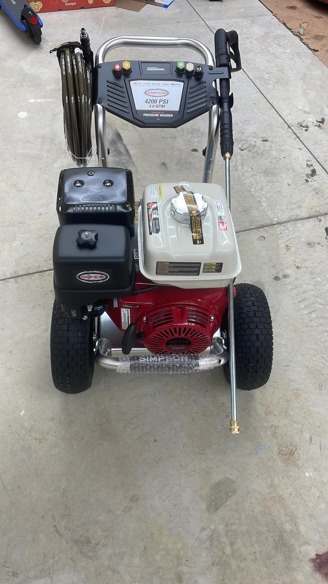 Simpson Aluminum Series 4200 PSI Gas Pressure Washer, 2.5 GPM, Honda GX390, CAT Triplex Pump customer photo 1