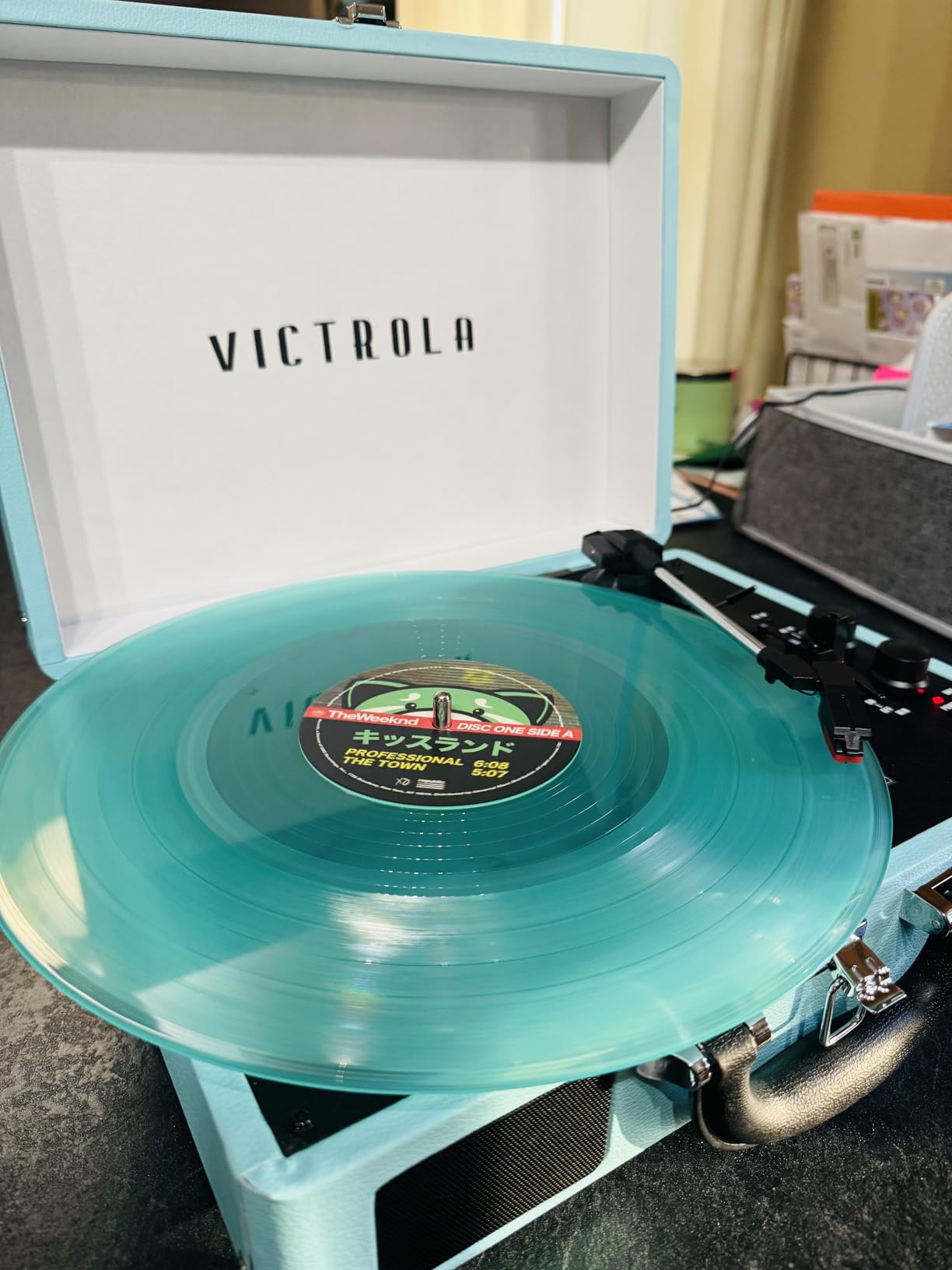 Victrola Journey Bluetooth Suitcase Record Player, Turquoise, 3-Speed Turntable customer photo 2