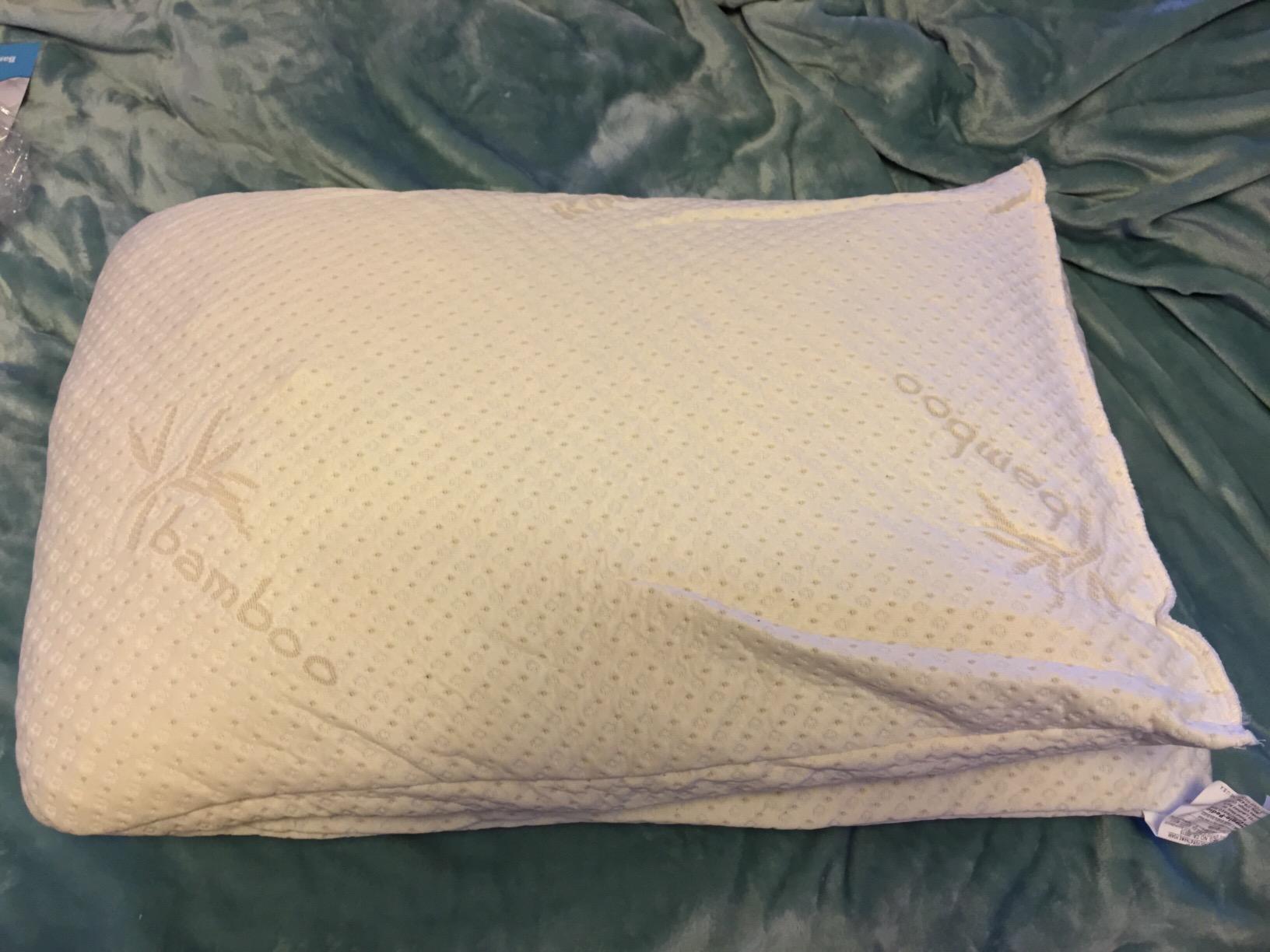Snuggle-Pedic Body Pillow for Adults - Breathable, Full Body Pillow for Side Sleepers - Shredded Memory Foam Gel - Cooling Long Pillow Supports Legs, Belly & Hips - 20x54 White customer photo 2