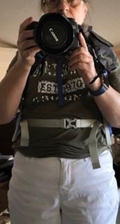 USA Gear DSLR Camera Strap Chest Harness with Quick Release Buckles, Black Neoprene Pattern and Accessory Pockets - Compatible with Canon, Nikon, Sony and More Point and Shoot and Mirrorless Cameras customer photo 1