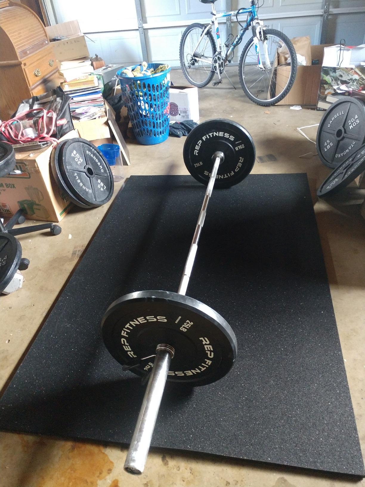 REP Fitness Rubber Bumper Plates, 5Lb to 370 lb Set Pairs, Olympic Standard Weights, Shock Absorbing Low Bounce Design customer photo 2
