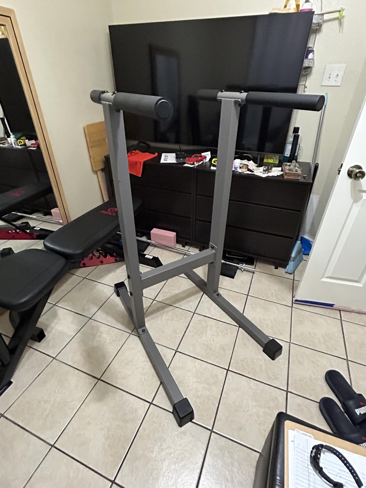 XMARK Dip Station, 500 lb Capacity Dip Stand, Heavy Duty Dip Bars for Chest, Triceps and Core Strength Training, Home Gym Equipment customer photo 1