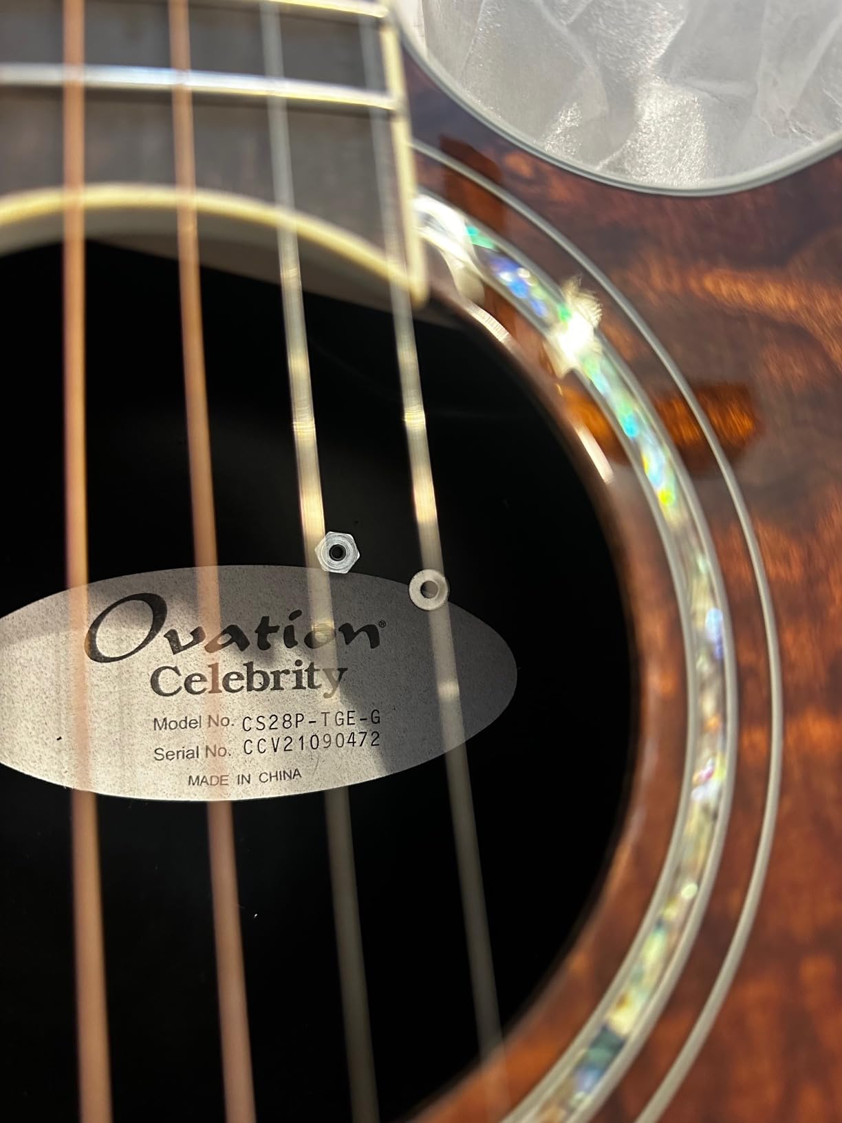 Ovation CS28P-RG Celebrity Standard Exotic Super Shallow Depth, Acoustic-Electric Guitar, Caribbean Blue Burst customer photo 2