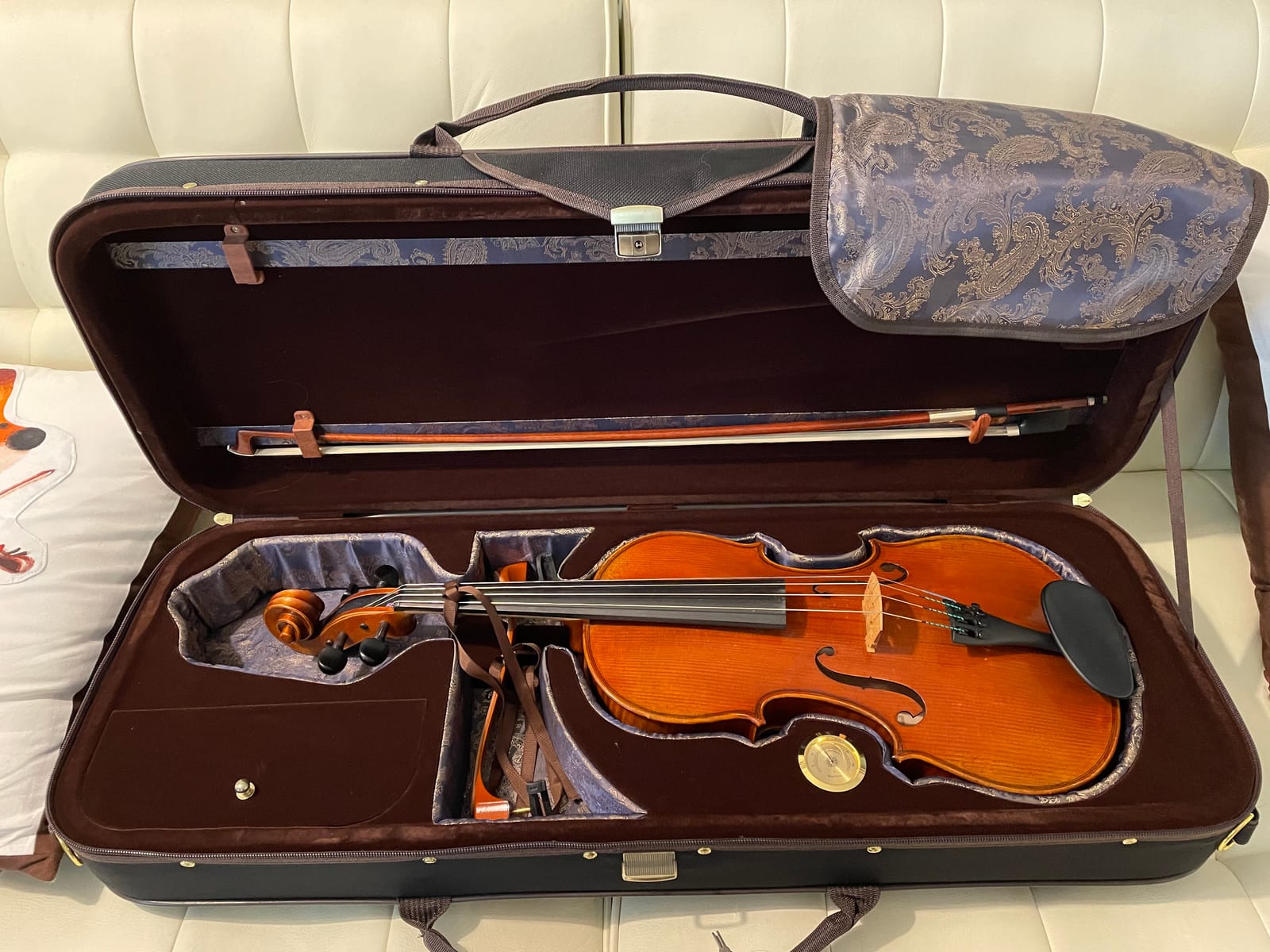 Paititi 16 inch Professional Oblong Shape Lightweight Viola Hard Case with Hygrometer Black/Brown customer photo 1
