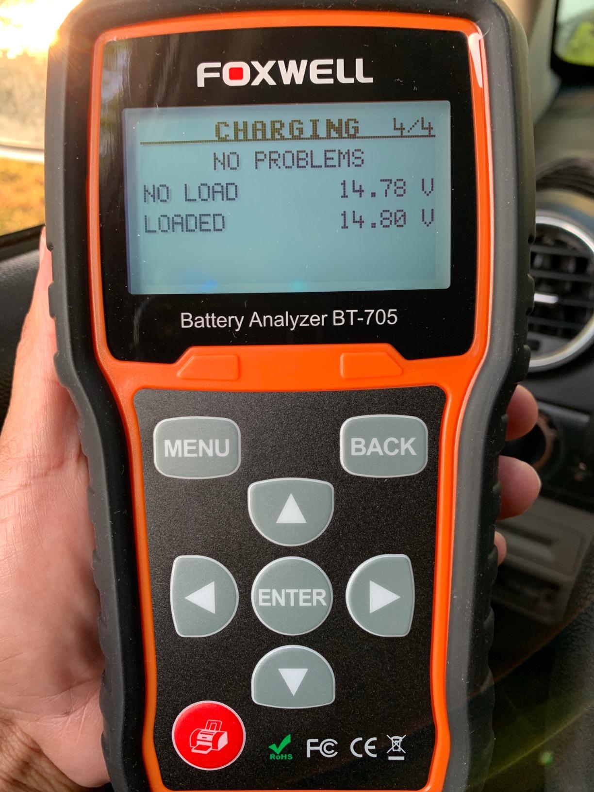 FOXWELL BT705 Car Battery Tester 24V 12V, Alternator and Load Tester | 100-2000CCA High-Accuracy Digital Cranking Charging System Analyzer with 5.9ft Cable for Cars, Trucks, RVs and Boats customer photo 1
