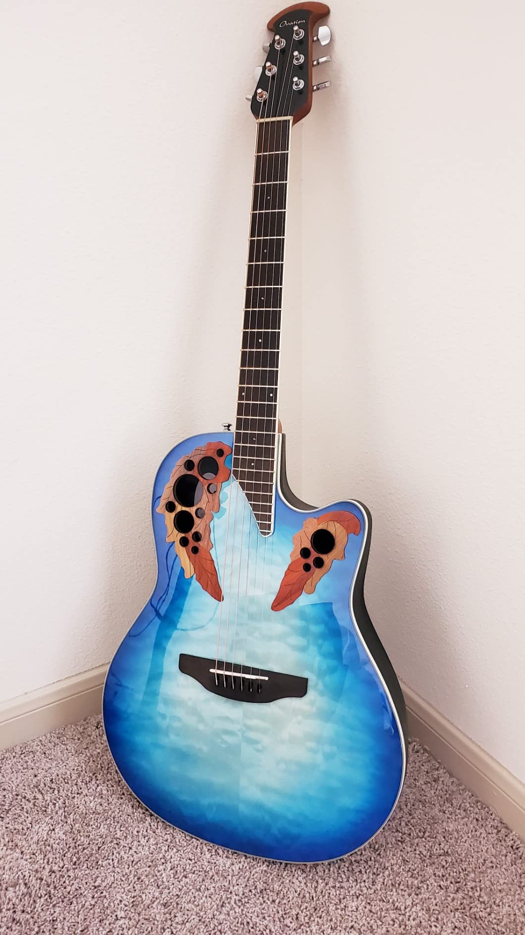 Ovation CE48P-RG Celebrity Elite Exotic Super Shallow Depth Acoustic-Electric Guitar, Regal to Natural Quilted customer photo 1