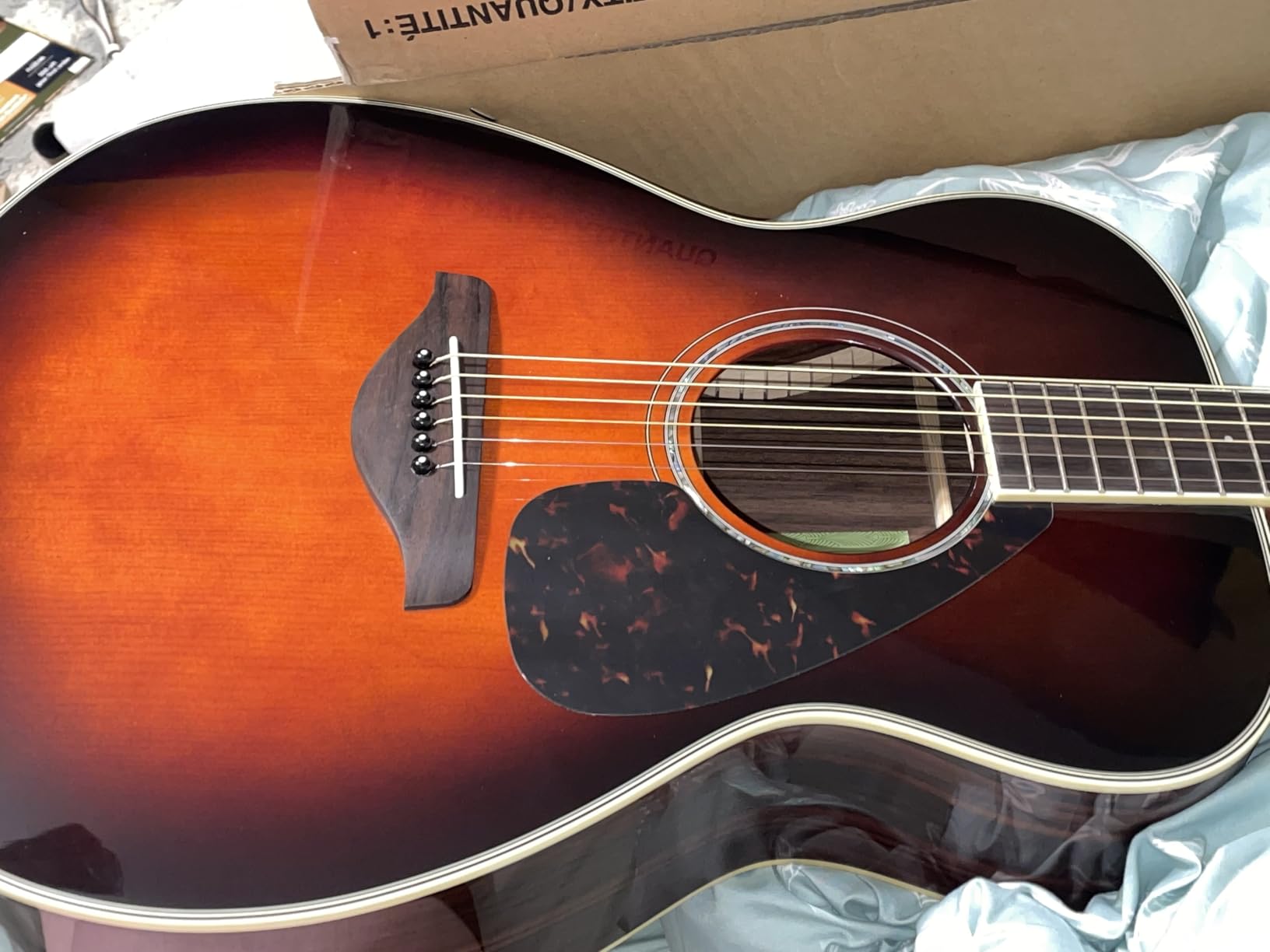 Yamaha FS830 Small Body Solid Top Acoustic Guitar, Tobacco Sunburst customer photo 2