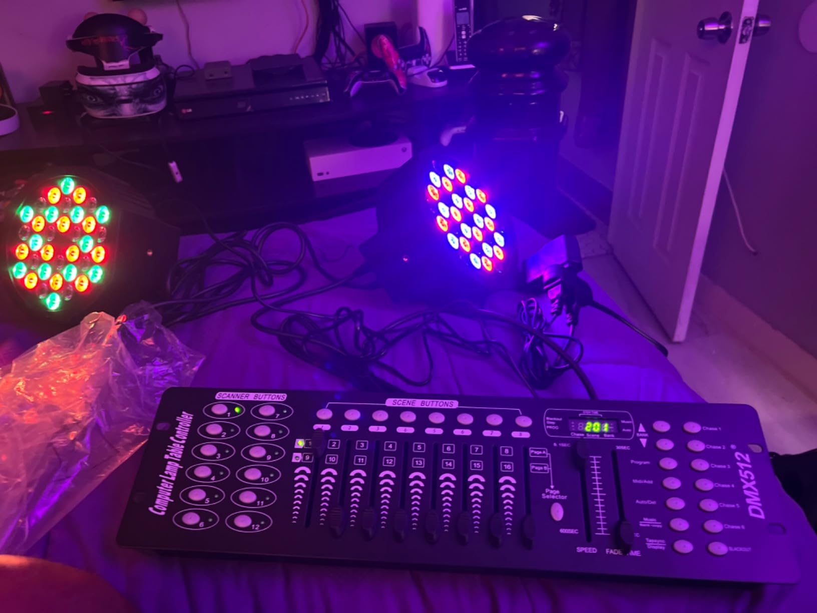 DMX Controller for dj Lights Dmx512 Light Controllers 192 Channel DMX Board with Cables 2m/6.6 ft Dmx-512 Lighting Console for Control Stage Light customer photo 1