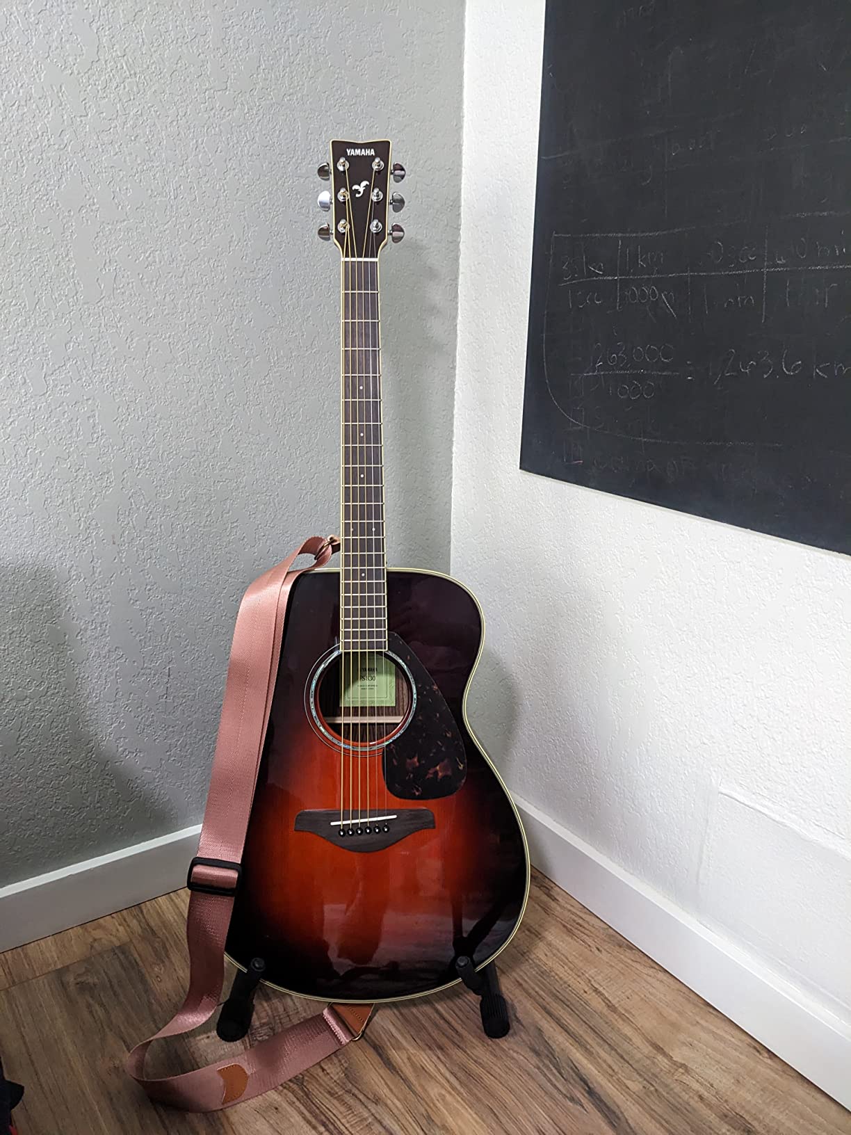 Yamaha FS830 Small Body Solid Top Acoustic Guitar, Dusk Sun Red customer photo 2
