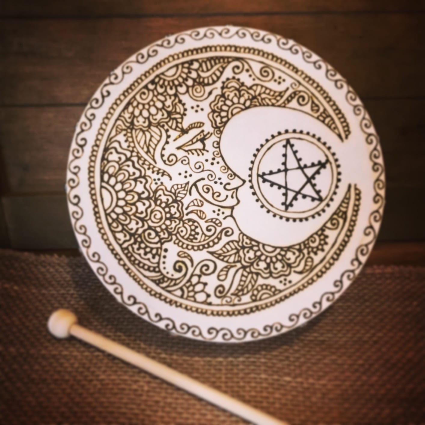 Foraineam 3 Pack 8 Inches Hand Drum Goatskin Drumhead Wood Frame Drum with Beater customer photo 2