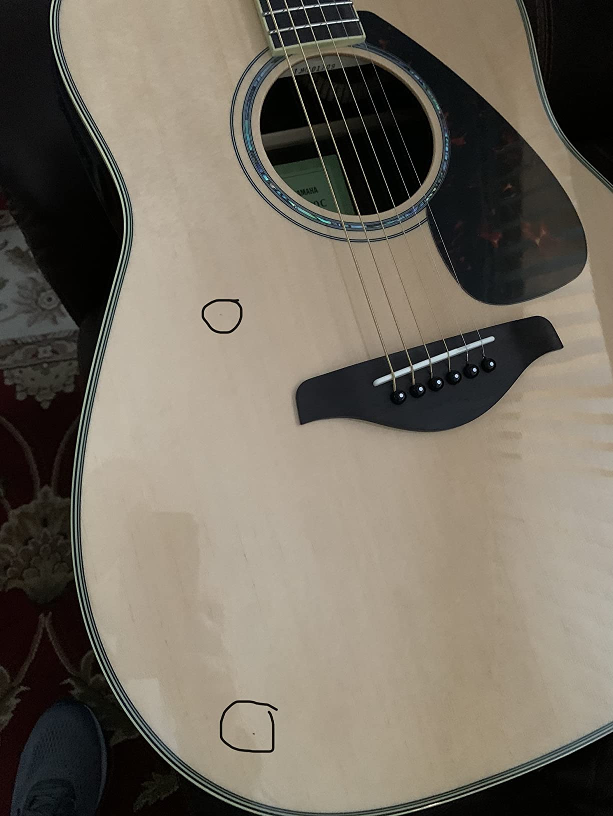 Yamaha FGX830C Solid Top Cutaway Acoustic-Electric Guitar, Natural customer photo 2
