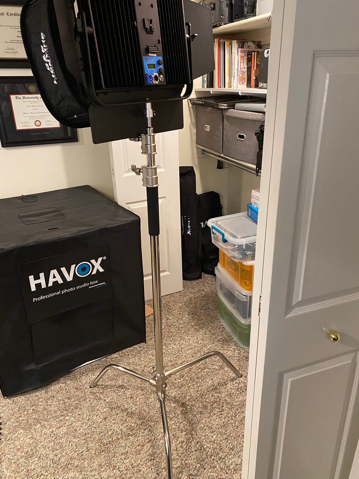 NEEWER Pro 100% Stainless Steel Heavy Duty C Stand with Boom Arm | Max Height 10.5ft/320cm, Photography Light Stand, 4.2ft/128cm Holding Arm, 2 Grip Head for Studio Monolight Softbox Reflector customer photo 2