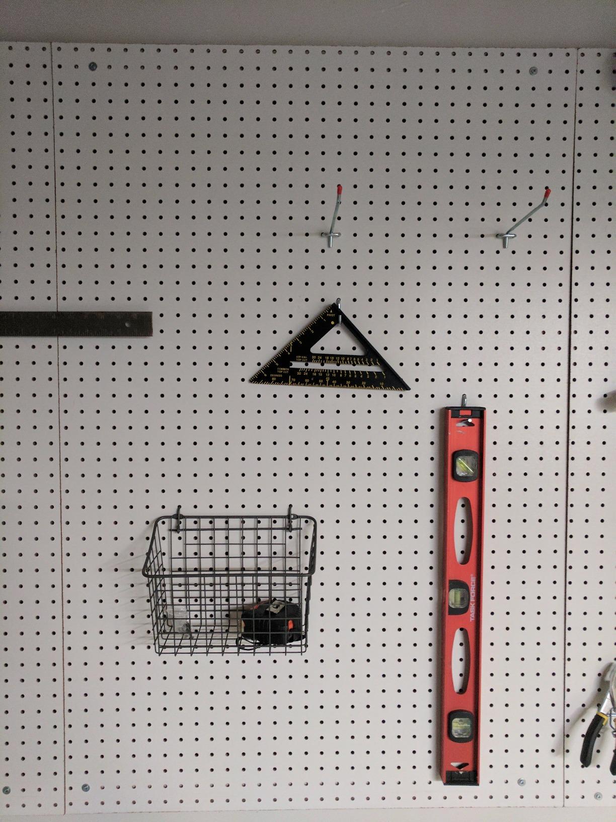 Spectrum Large Wire Basket Pegboard Wall Organizer Metal Pegboard Storage Bin Dual Mounting System for Garage Tools Workshop Supplies Craft Room Organization & Accessories, Industrial Gray customer photo 1