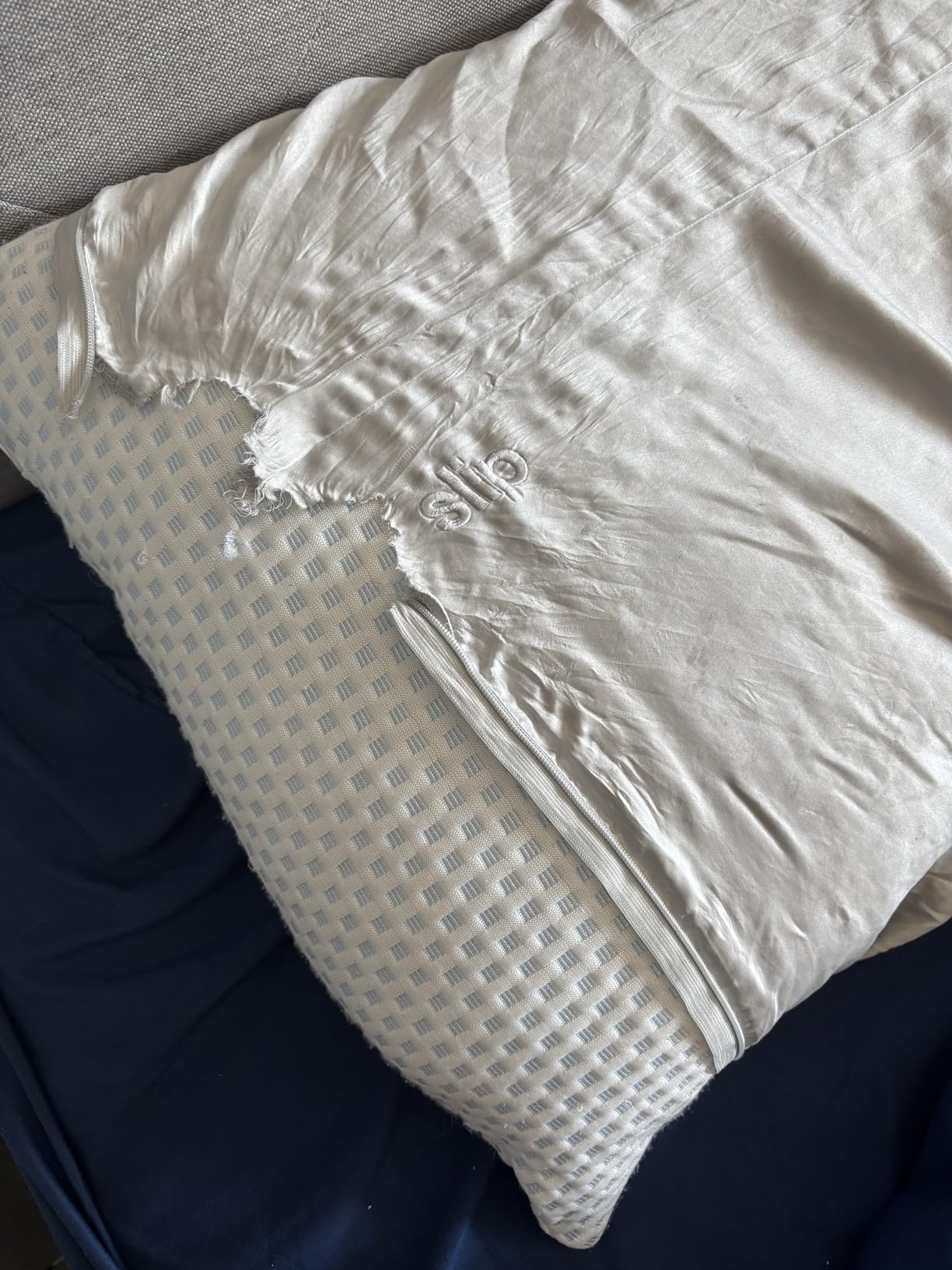Slip Silk Queen Pillowcase, White | 100% Pure 22 Momme Mulberry Silk | Gentle on Hair & Skin | Anti-Aging, Anti-Bed Head, Anti-Sleep Crease | Queen Standard | Slipsilk Technology | All Hair Types customer photo 2
