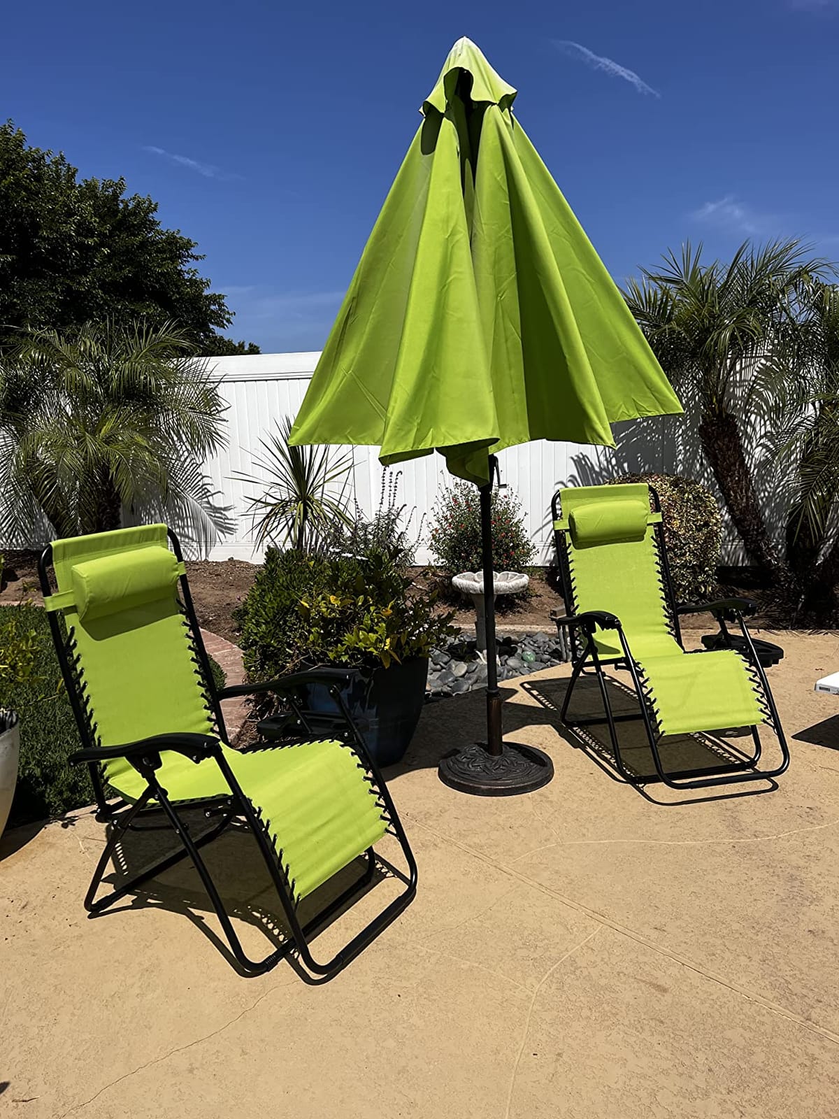 Goplus Zero Gravity Lounge Chairs, 160°Adjustable Folding Recliner w/Pillow and Cup Holder, 350LBS Comfy Outdoor Lounge Chairs for Patio, Lawn, Yard & Camp (1, Brown) customer photo 2