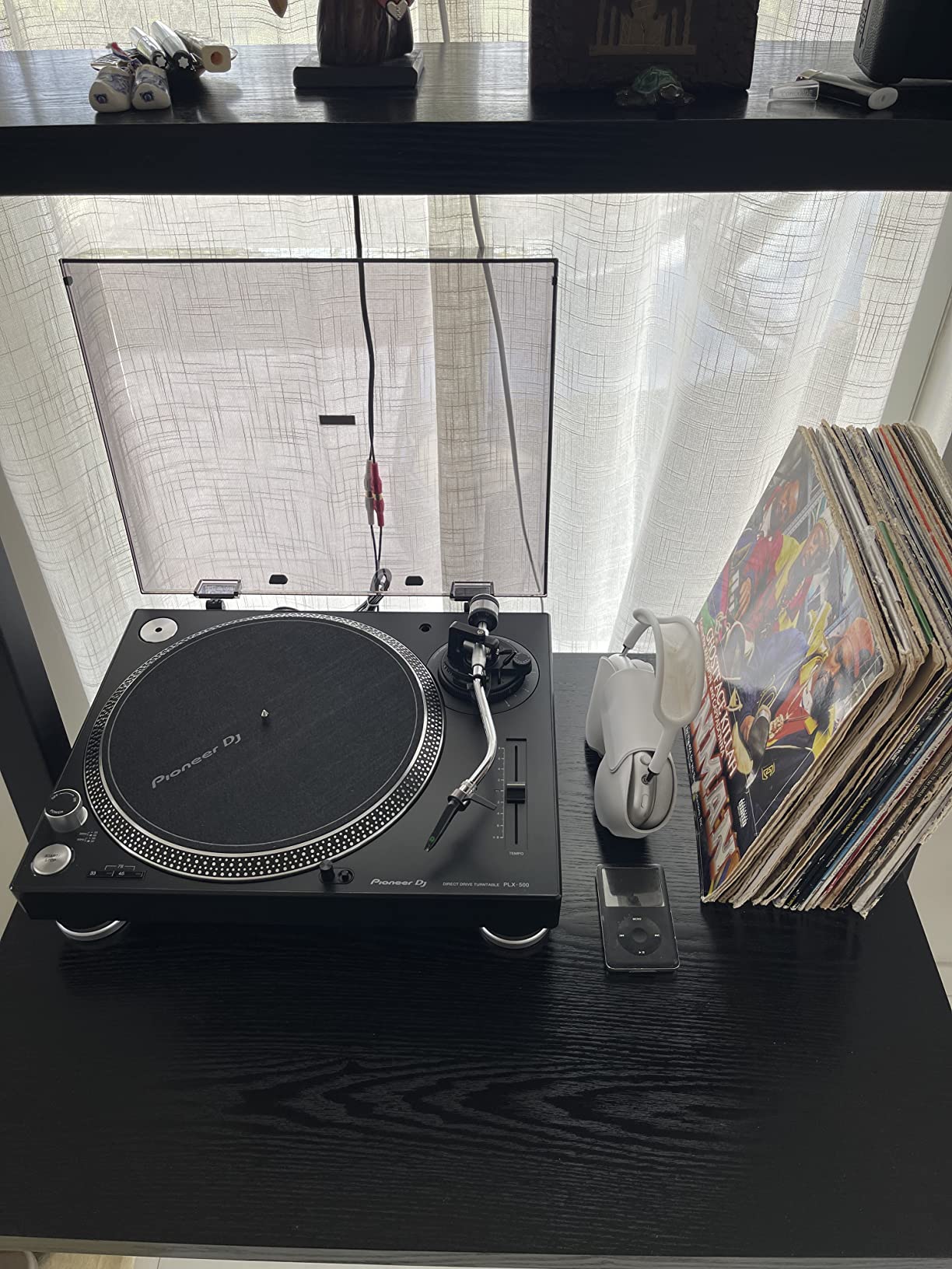 Pioneer DJ PLX-500 Direct Drive Turntable | Play and digitize vinyl, USB recording, DJ-style layout, phono/line output, dust-cover sleeve stand customer photo 2