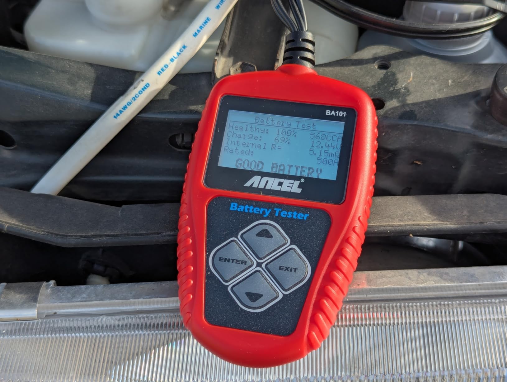 ANCEL BA101 Car Battery Tester, 12V Digital Automotive Alternator Meter Diagnostic Tool, 100-2000 CCA Load Capacity, Charging & Cranking Analyzer for Truck, Boat, RV, Marine Vehicle, and More customer photo 2