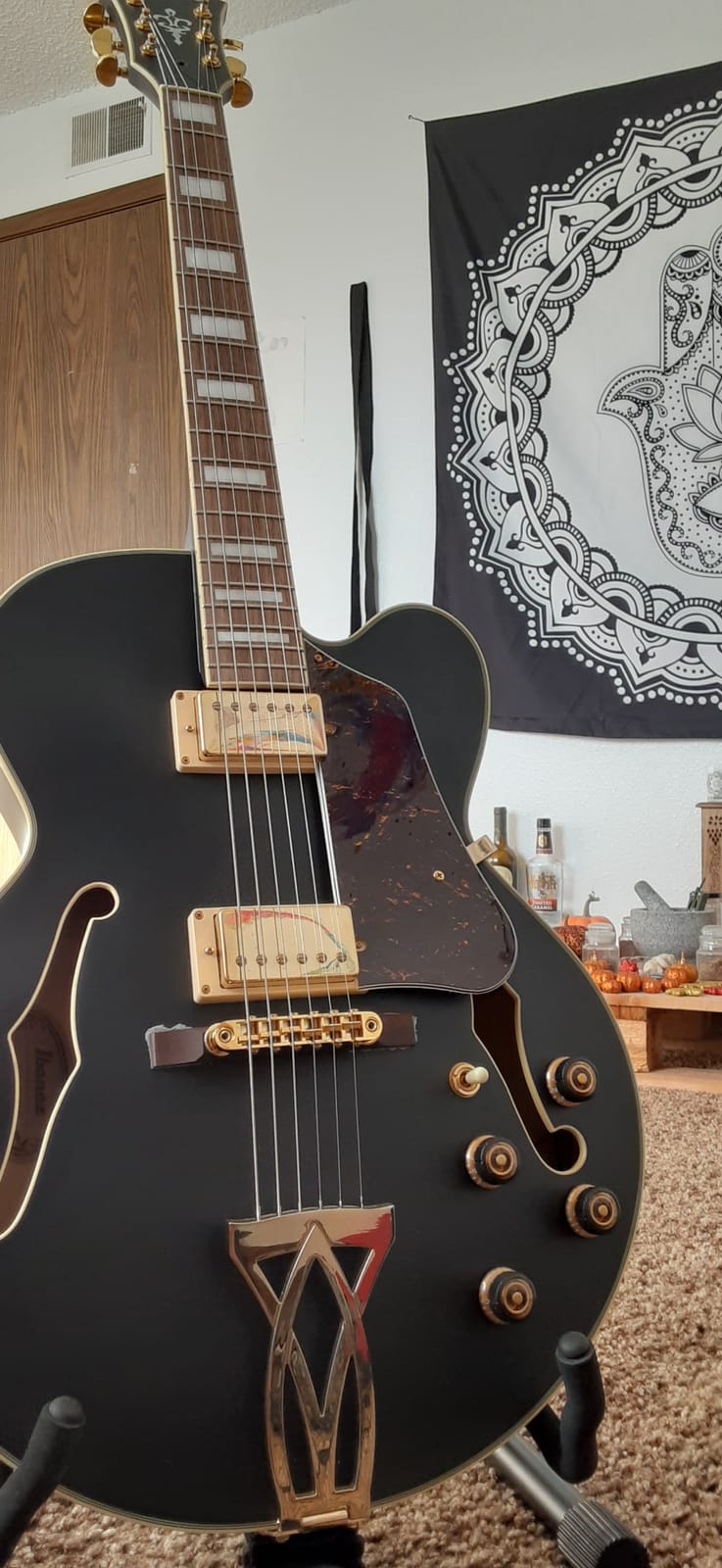 Ibanez AF75GBKF AF Artcore 6 String Black Flat Hollow Body Electric Guitar customer photo 2