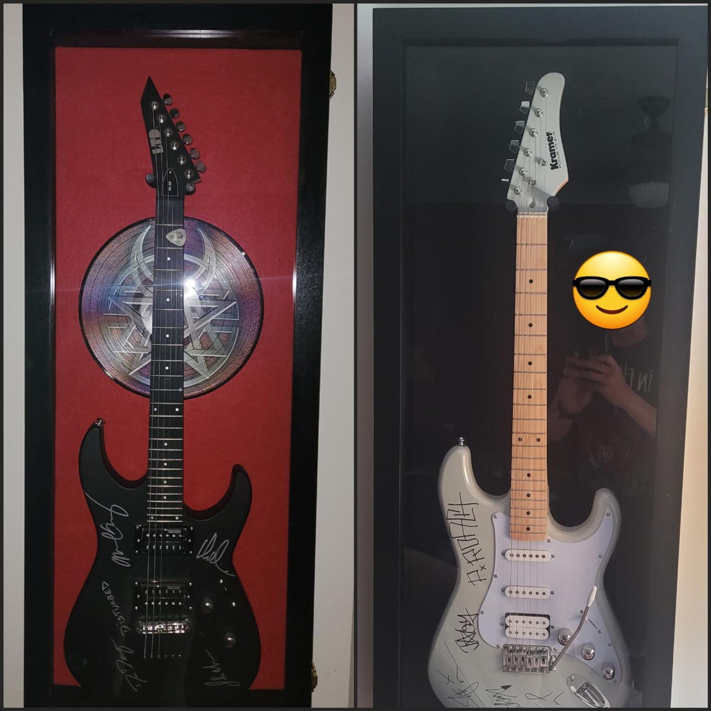 PENNZONI Electric Guitar Display Case - Acrylic Electric Guitar Case - Guitar Display Case Wall Mount, Guitar Wall Case Made from Hardwood Frame & Clear Acrylic | Black w/Black Felt customer photo 1