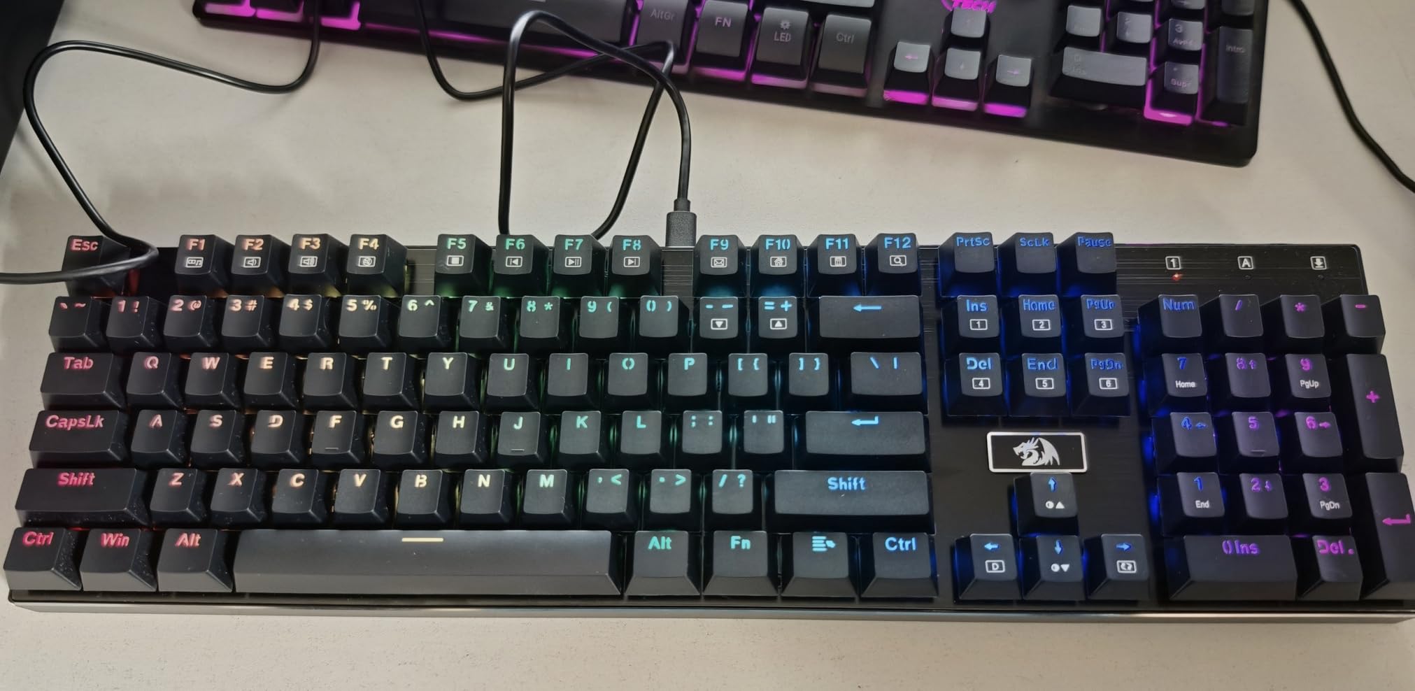Redragon K556 Wired RGB Mechanical Gaming Keyboard, 104-Key Aluminum Board | Rock-Solid Metal Build, 20 Backlits Immersive ESports Vibe, Hot-swap Comfortable Tactile Brown Switch for Long-Time Typing customer photo 2