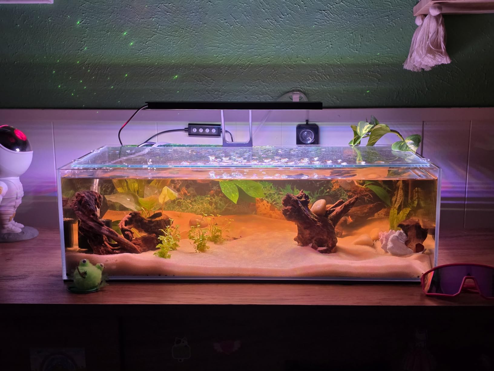 LANDEN 90P 55 Gallon Rimless Low Iron Aquarium Tank, W35.4xD19.7xH19.7 in (90x50x50cm) 10mm Thickness with Black Nano Foam Leveling mat Included customer photo 1