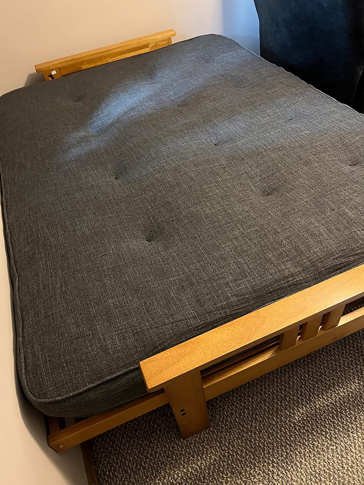 Kodiak Furniture Monterey Futon Set with Barbados Finish, Full, Linen Charcoal customer photo 2