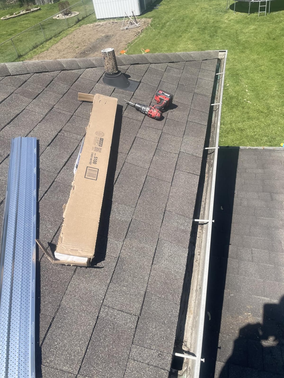 A-M Gutter Guard 5 inch x 200 Ft Mill Finish Aluminum, Leaf & Debris Protection | Premium Heavy Duty Lifetime Warranty, Aluminium, .018 Gauge, Will Not Rust, 380 Holes Per Linear Foot, DIY Easy, Made In USA customer photo 2