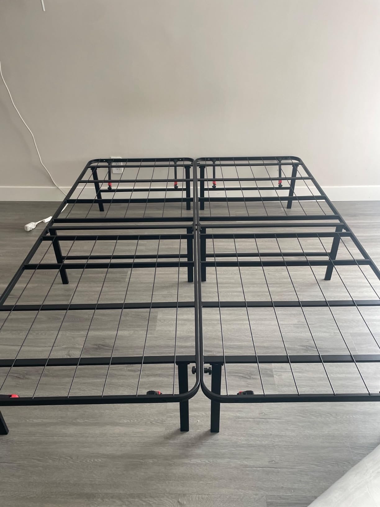 Amazon Basics Bed Frame with Storage, Foldable Metal Platform, Sturdy Steel, No Box Spring Needed, 14-inch High, Tool-Free Setup, Noise Free, Easy Assembly, Queen Size, Black customer photo 2