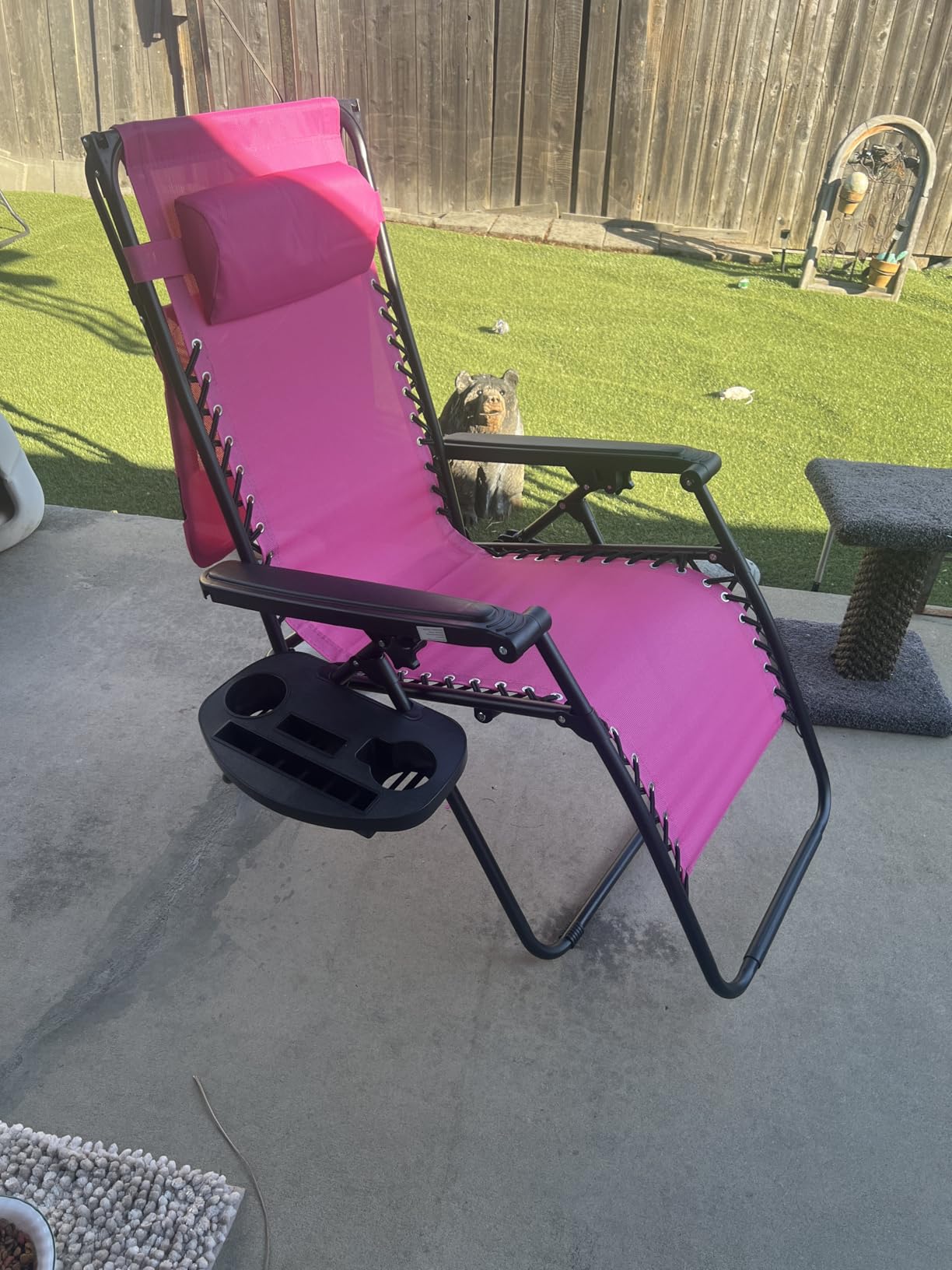 Best Choice Products Folding Zero Gravity Outdoor Recliner Patio Lounge Chair w/Adjustable Canopy Shade, Headrest, Side Accessory Tray, Textilene Mesh - Gray customer photo 1