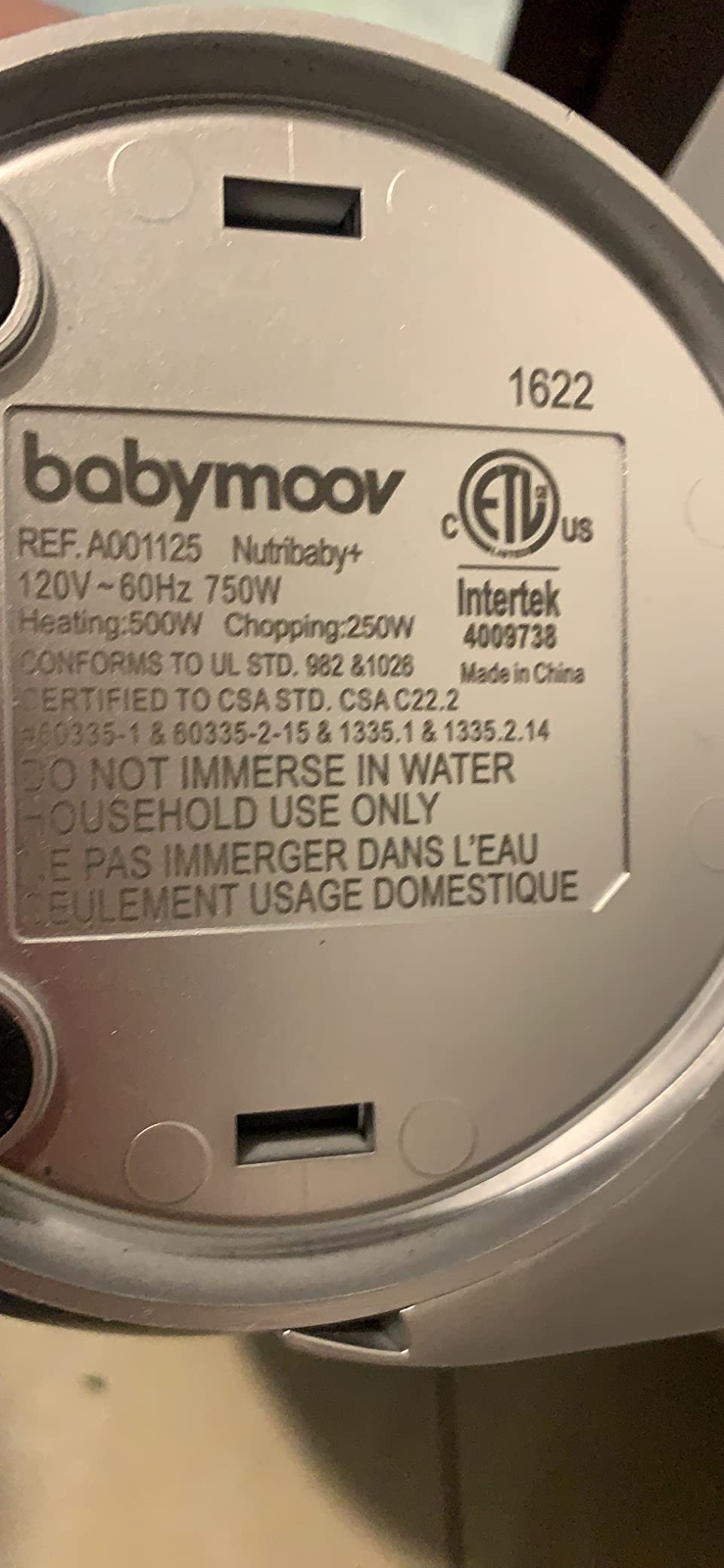 Babymoov Duo Meal Station: 6-in-1 Baby Food Maker | Steams, Blends, Warms, Defrosts, Sterilizes, and More | 74oz | LDC Control Panel | BPA-Free | Dishwasher Safe | Nutritionist Approved customer photo 2