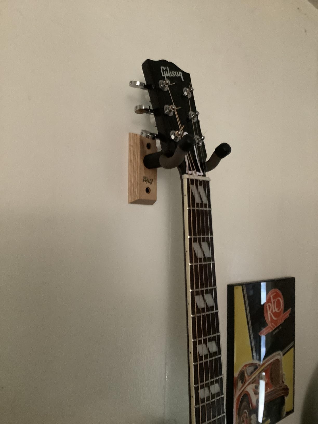 String Swing Guitar Wall Mount 3 Pack, Hangers, Holder Hook for Wall, Fits All Size Acoustic, Electric, Bass - Black Walnut Hardwood, Made in USA customer photo 2