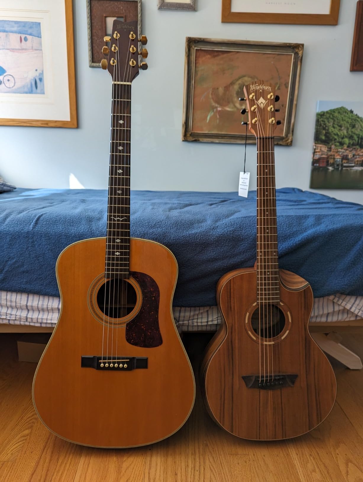 Washburn Comfort G-Mini 55 Koa Travel Size Acoustic Guitar, Natural | Koa top back and sides; 7/8-size body; Comfort carve-away; Gig bag included customer photo 2
