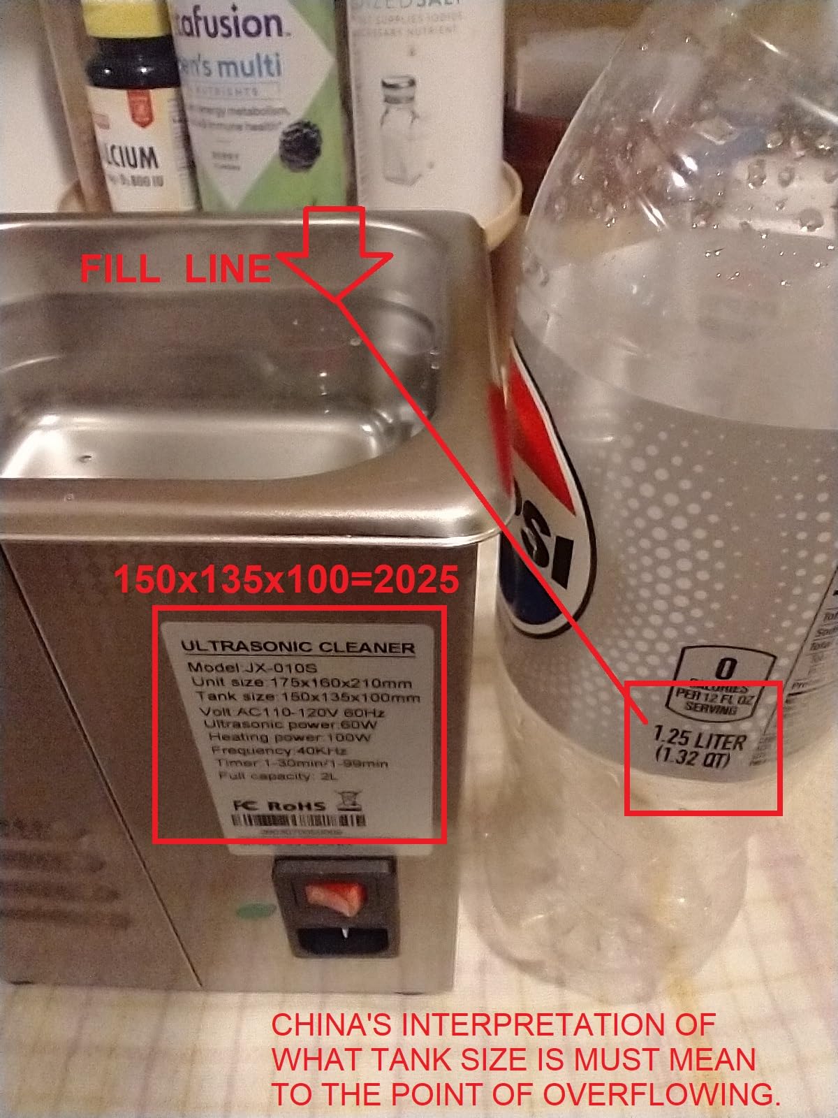 CREWORKS 3L Ultrasonic Cleaner, 0.8 gal Digital Sonic Cavitation Machine | 120W Stainless Steel Professional Jewelry Cleaner for Cleaning Tool Watch Glasses Retainer Denture Parts with Heater & Timer customer photo 2