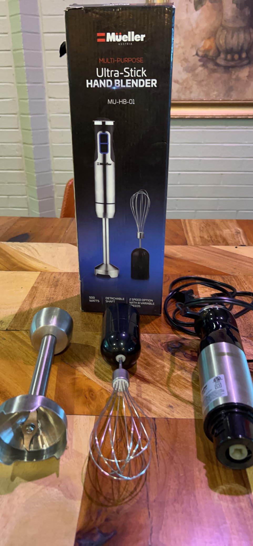 Mueller Ultra-Stick Immersion Hand Blender, 500W Heavy Duty Motor, 8-Speed Turbo Setting customer photo 2