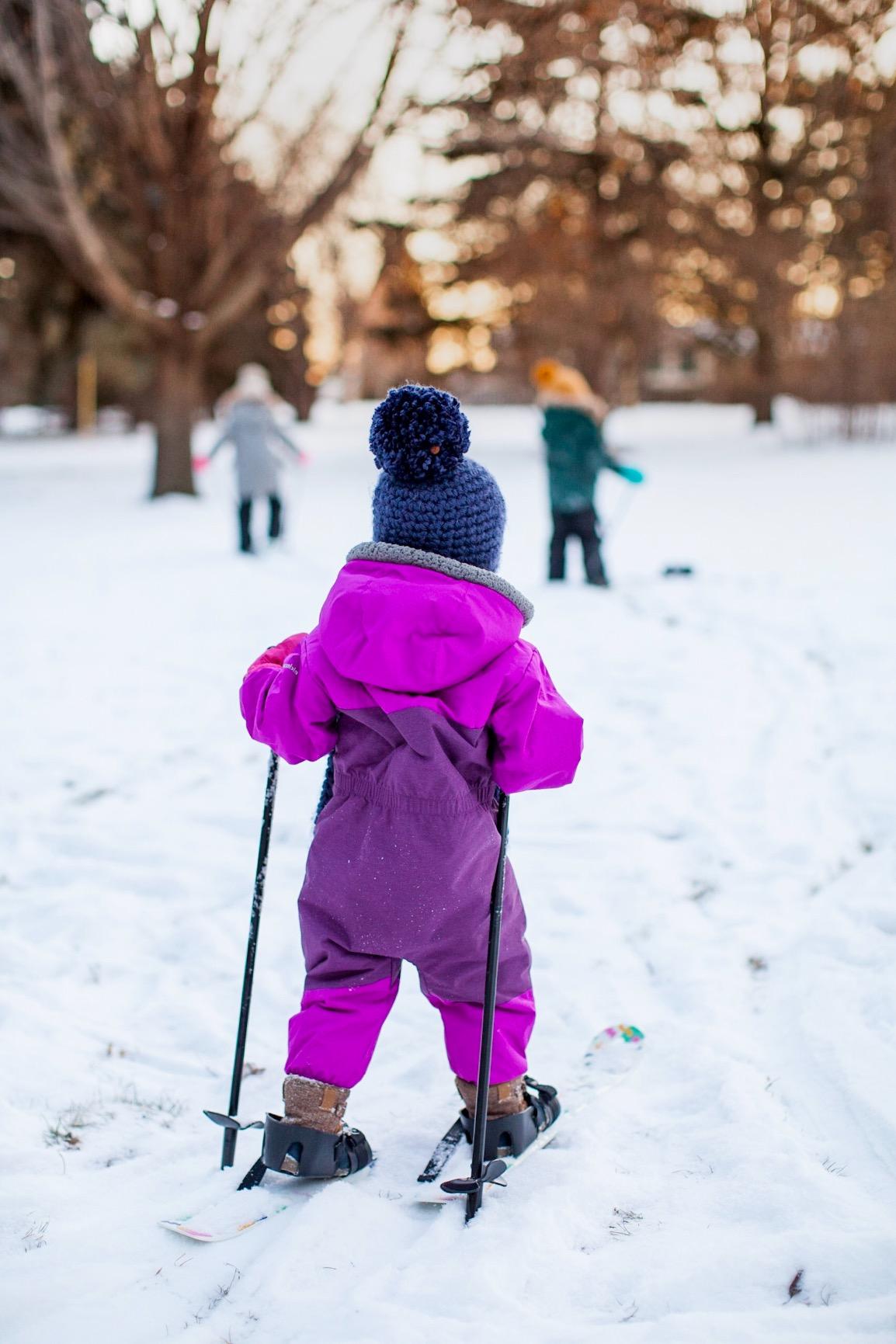 SOLA Kids Ski Set - Beginner Cross Country Skis with Poles and Adjustable Bindings for Ages 3-4, Backyard Winter Fun customer photo 2