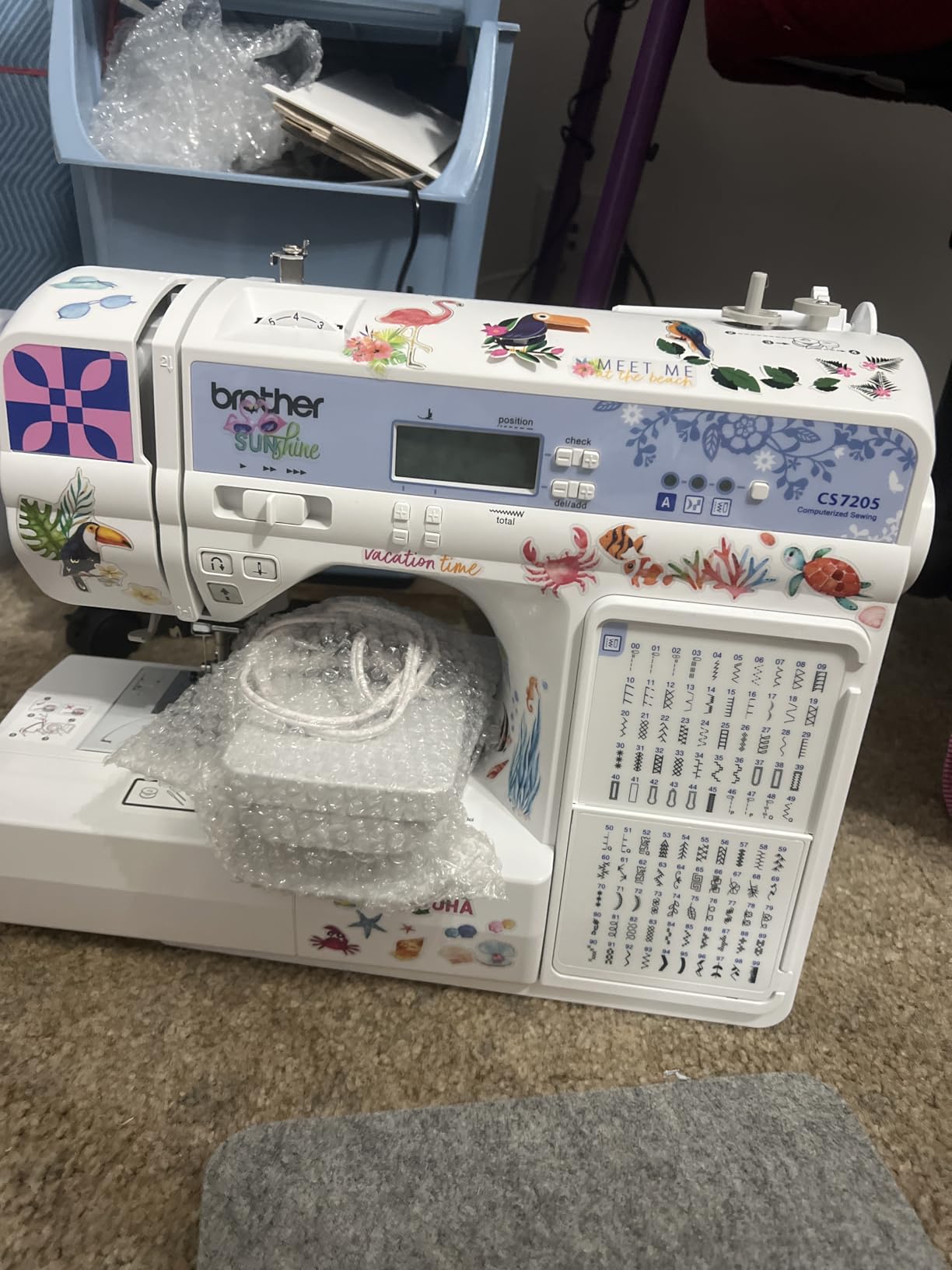 Brother CS7205 Computerized Machine, 150 Built Stitches, 1 Font, Wide Table, 11 Sewing Feet customer photo 1